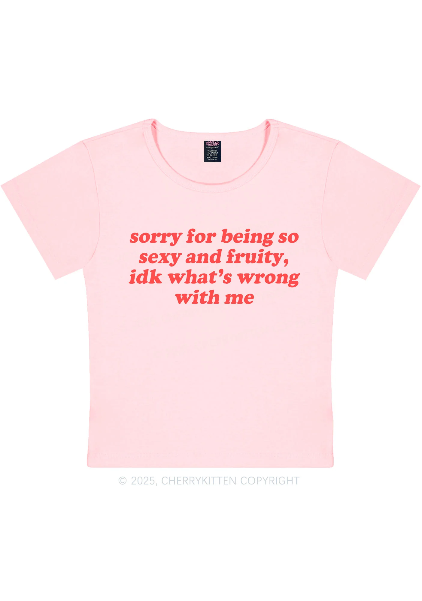 Sorry For Being So Fruity Y2K Baby Tee Cherrykitten - Image 12