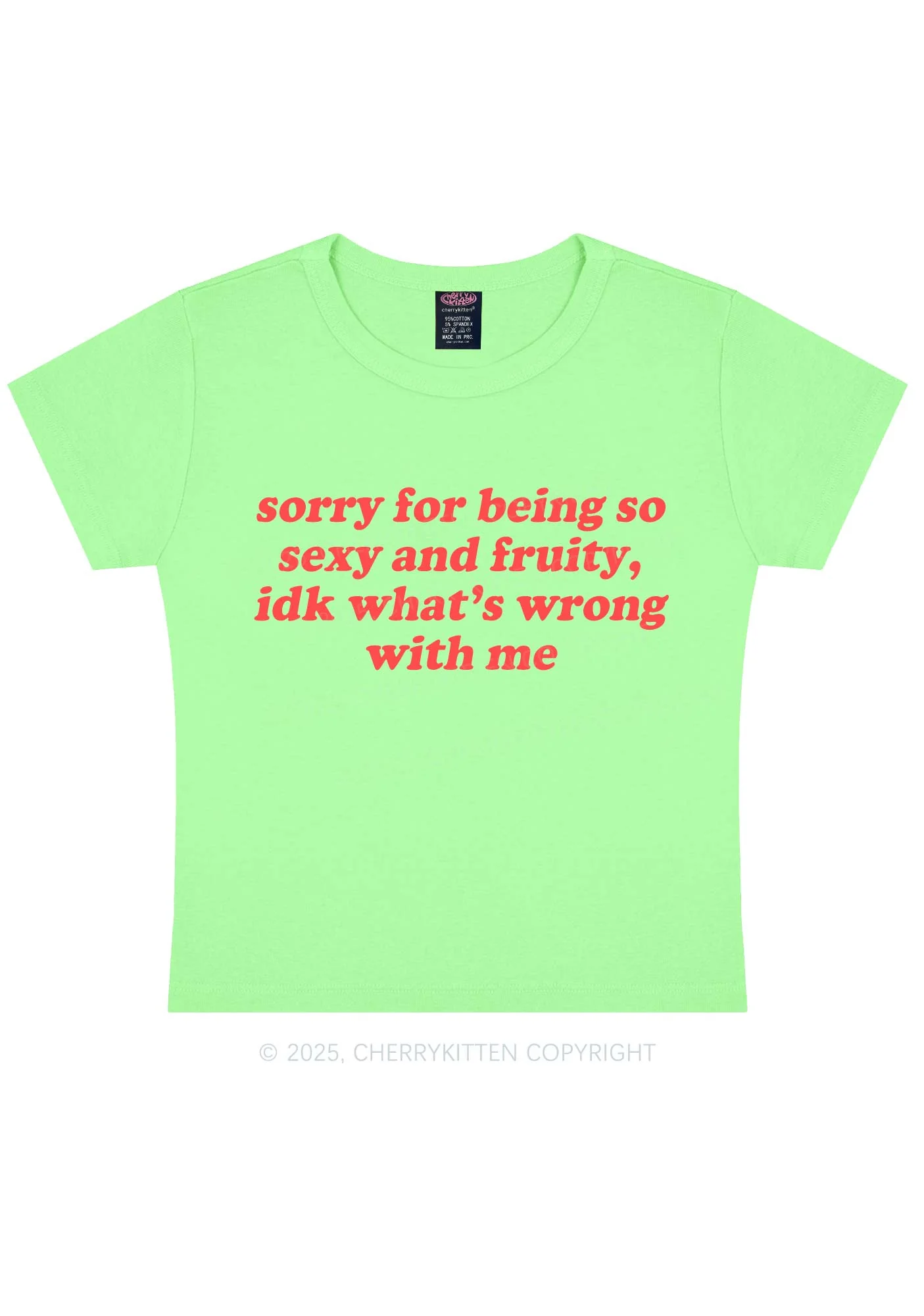 Sorry For Being So Fruity Y2K Baby Tee Cherrykitten - Image 13