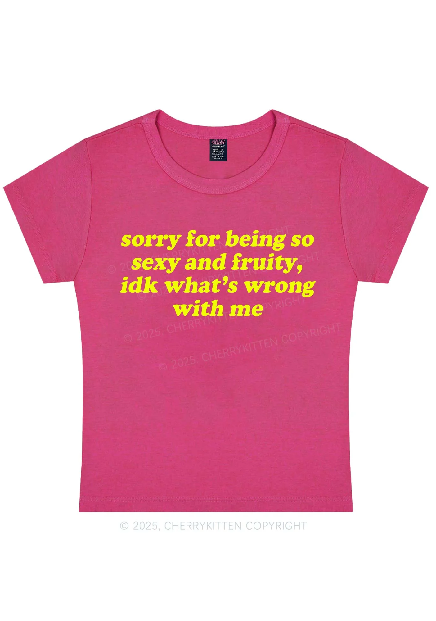 Sorry For Being So Fruity Y2K Baby Tee Cherrykitten - Image 8