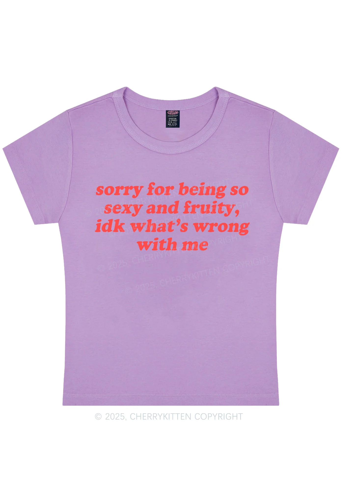 Sorry For Being So Fruity Y2K Baby Tee Cherrykitten - Image 9