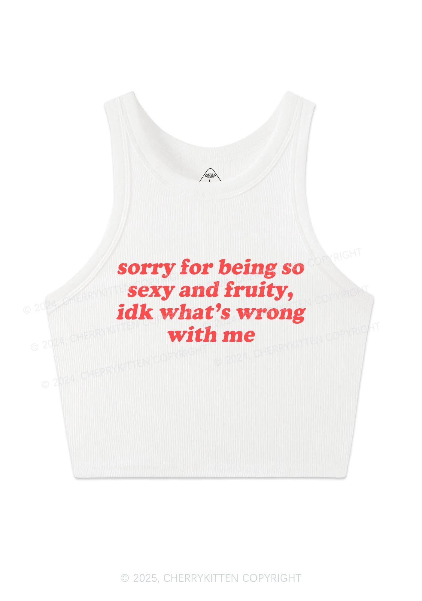 Sorry For Being So Fruity Y2K Crop Tank Top Cherrykitten - Image 3
