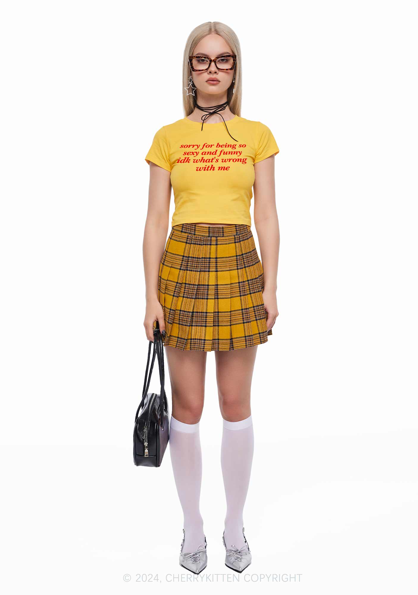 Sorry For Being So Funny Y2K Baby Tee - Image 2