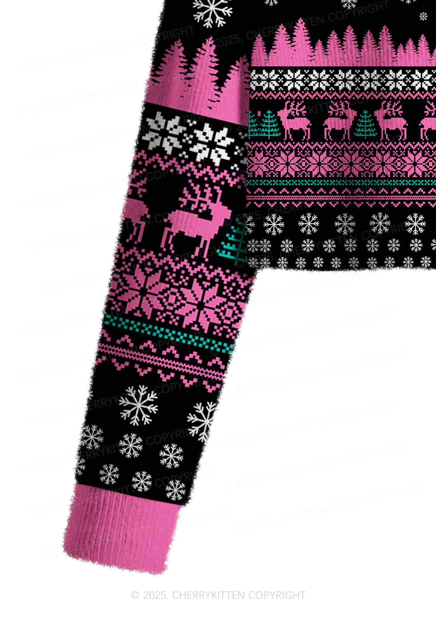 Sorry For Being So Funny Y2K Christmas Crop Knit Sweatshirt Cherrykitten - Image 5