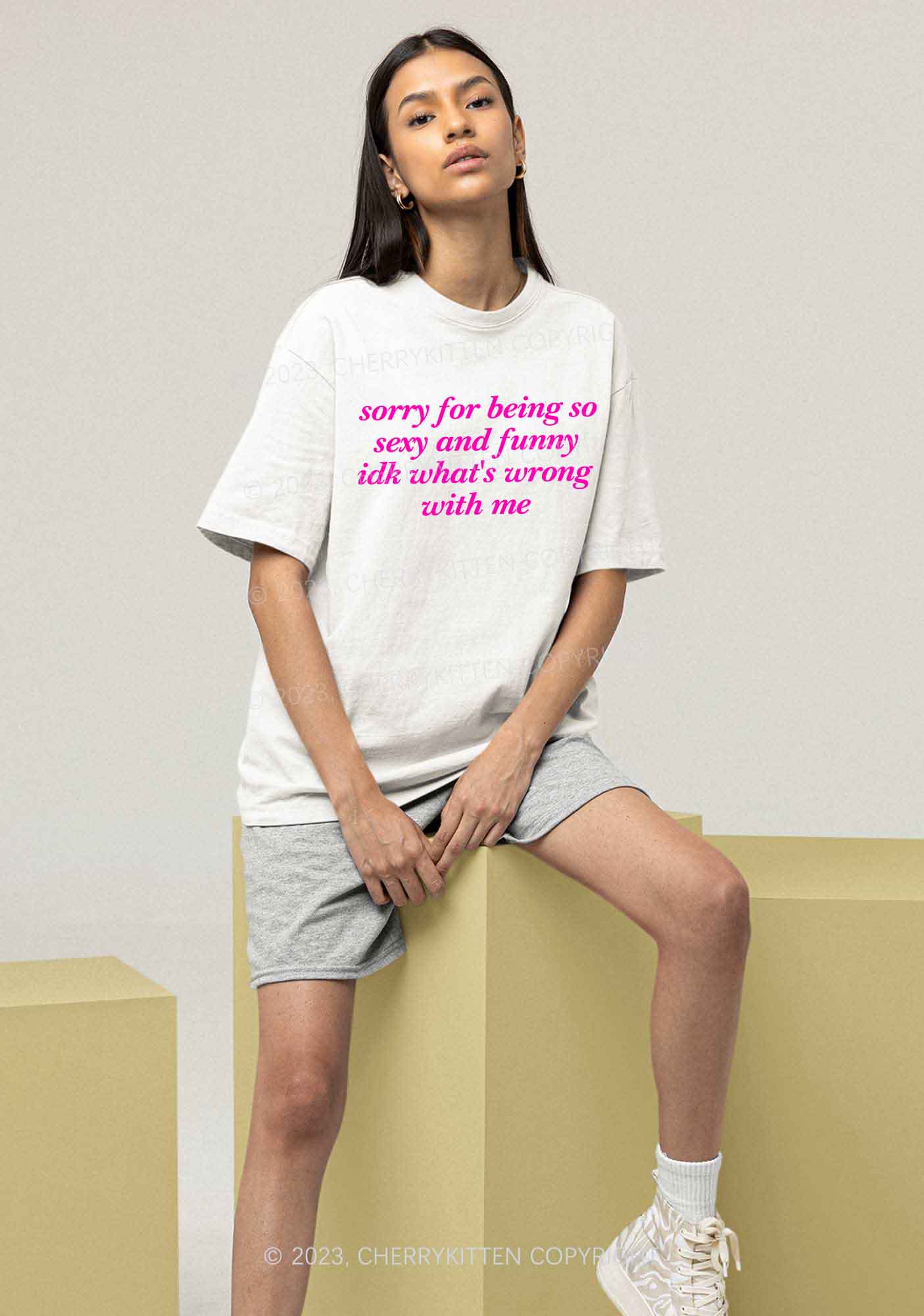 Sorry For Being So Funny Y2K Chunky Shirt Cherrykitten - Image 3