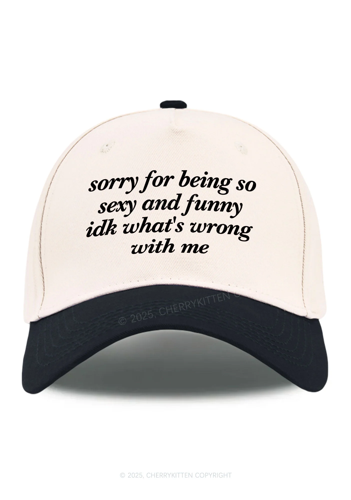 Sorry For Being So Funny Y2K Color Block Baseball Cap Cherrykitten - Image 4
