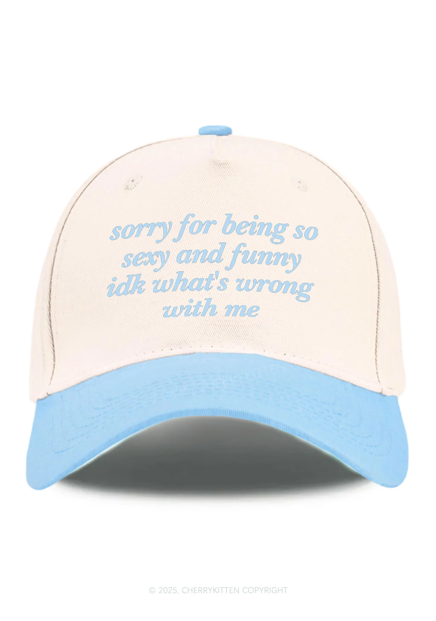 Sorry For Being So Funny Y2K Color Block Baseball Cap Cherrykitten - Image 6