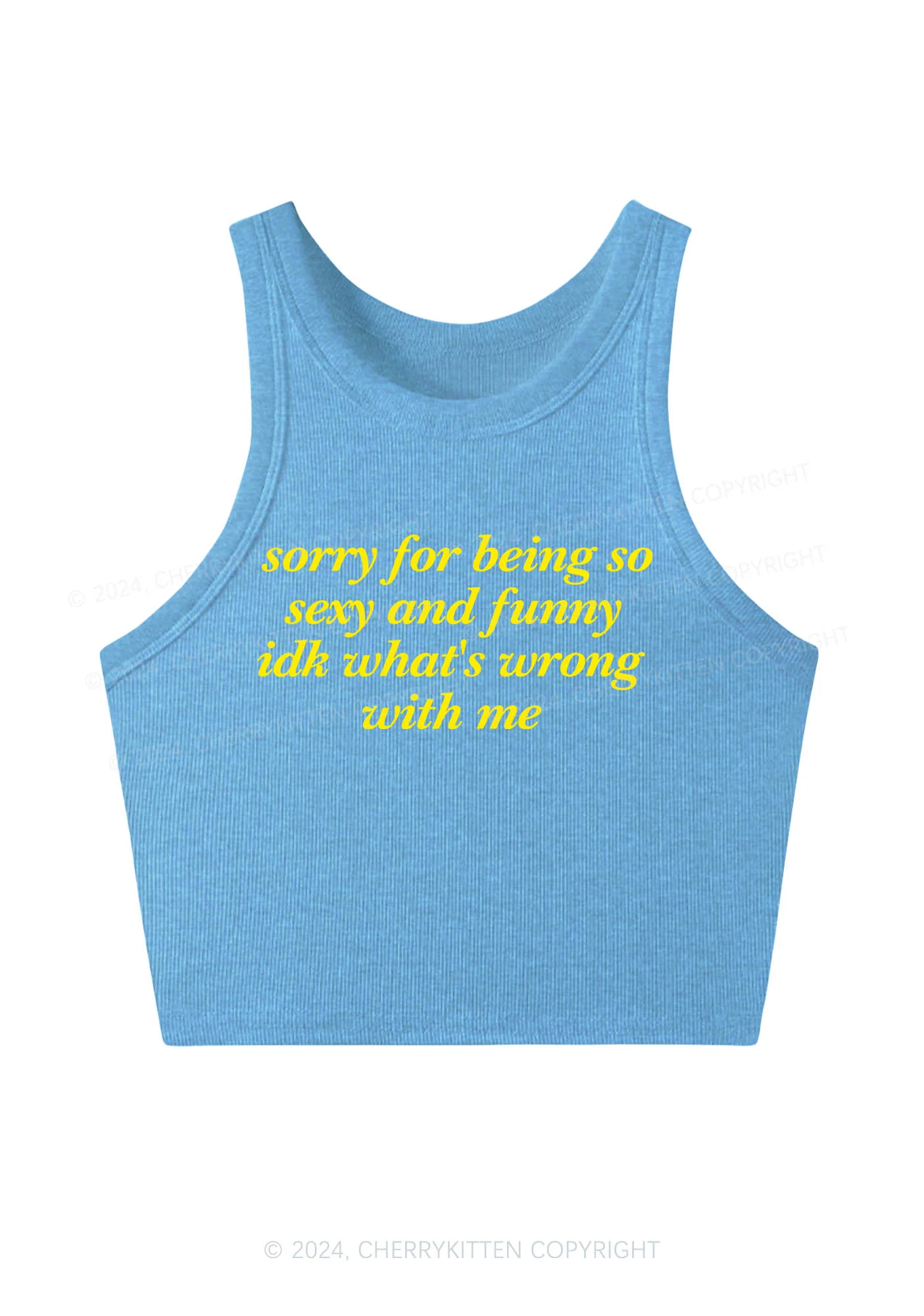 Sorry For Being So Funny Y2K Crop Tank Top Cherrykitten - Image 4