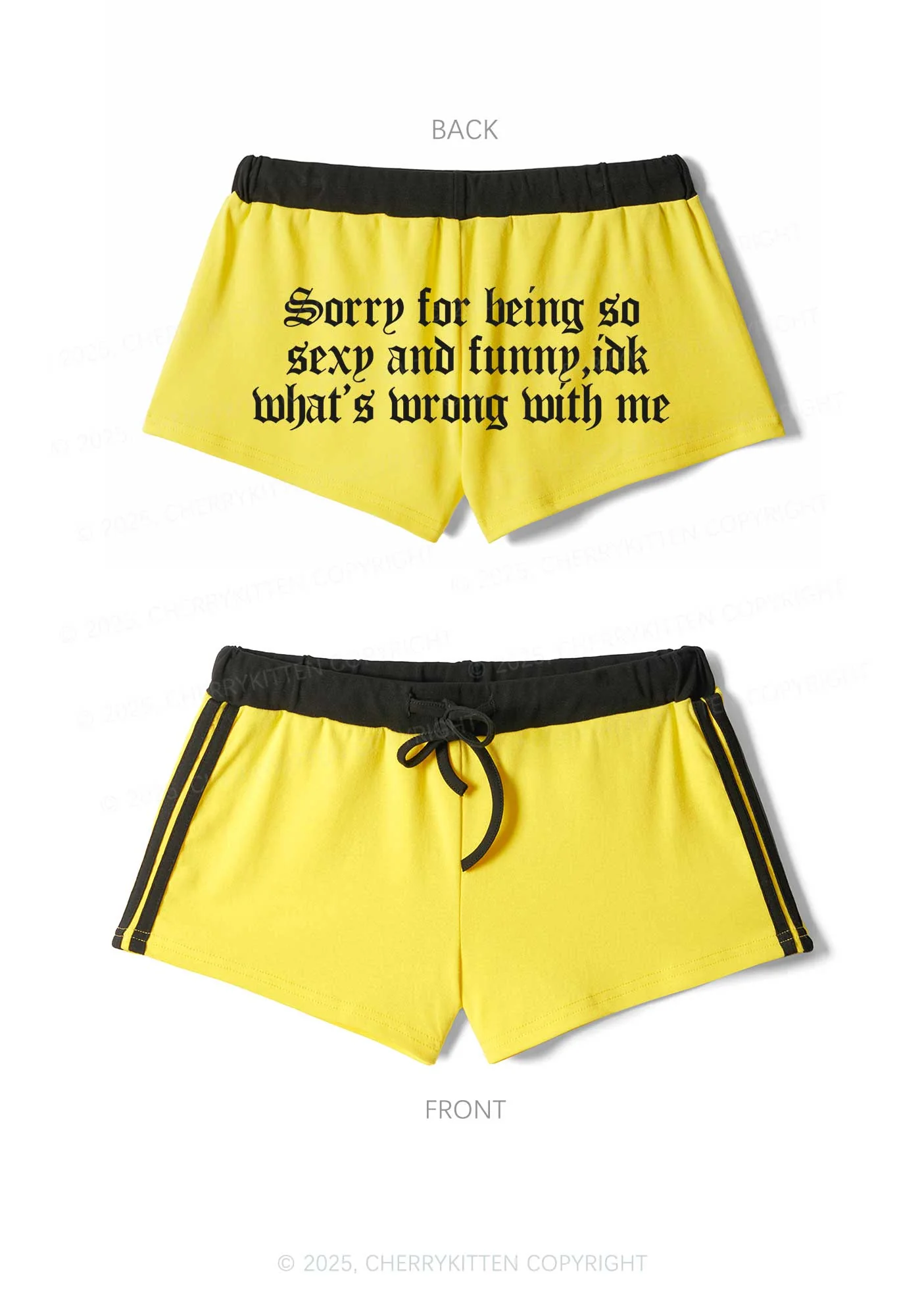 Sorry For Being So Funny Y2K Drawstring Mini Shorts Cherrykitten - Image 3