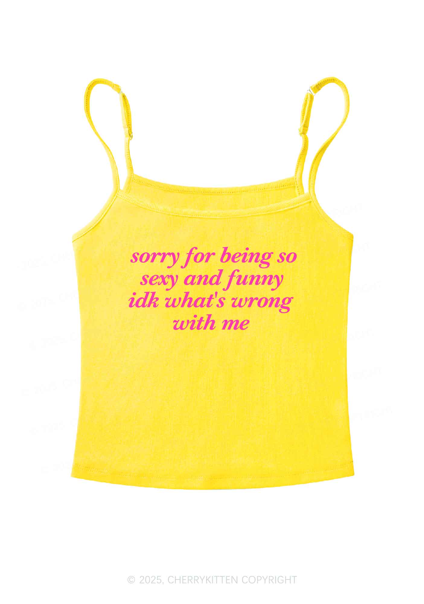 Sorry For Being So Funny Y2K Spaghetti Strap Cami Cherrykitten - Image 5
