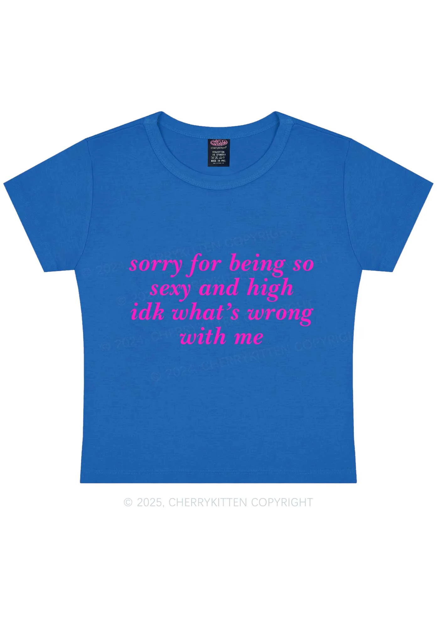Sorry For Being So High Y2K Baby Tee Cherrykitten - Image 9