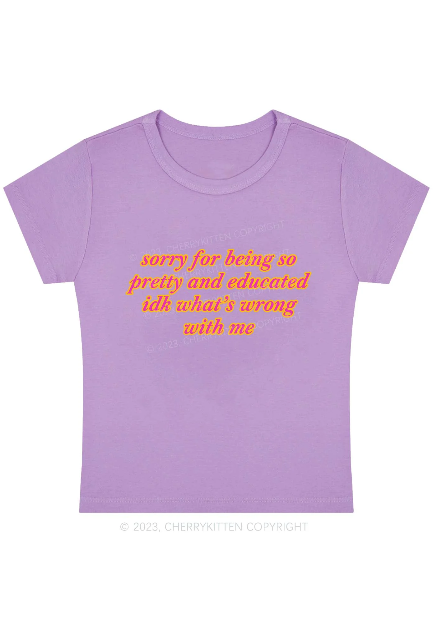 Sorry For Being So Pretty And Educated Y2K Baby Tee Cherrykitten - Image 4