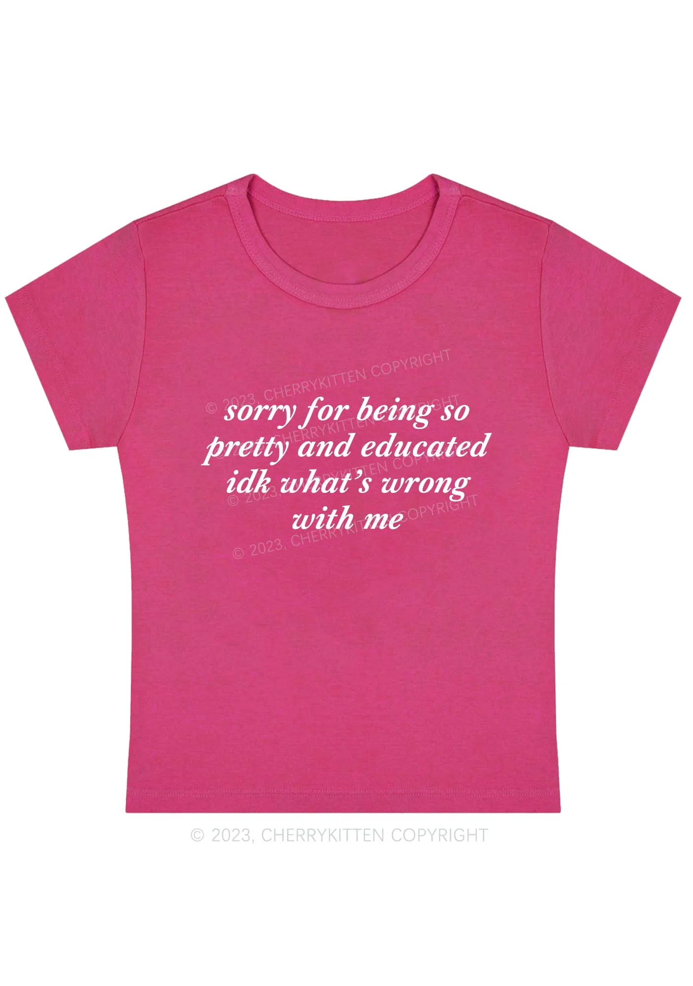 Sorry For Being So Pretty And Educated Y2K Baby Tee Cherrykitten - Image 5