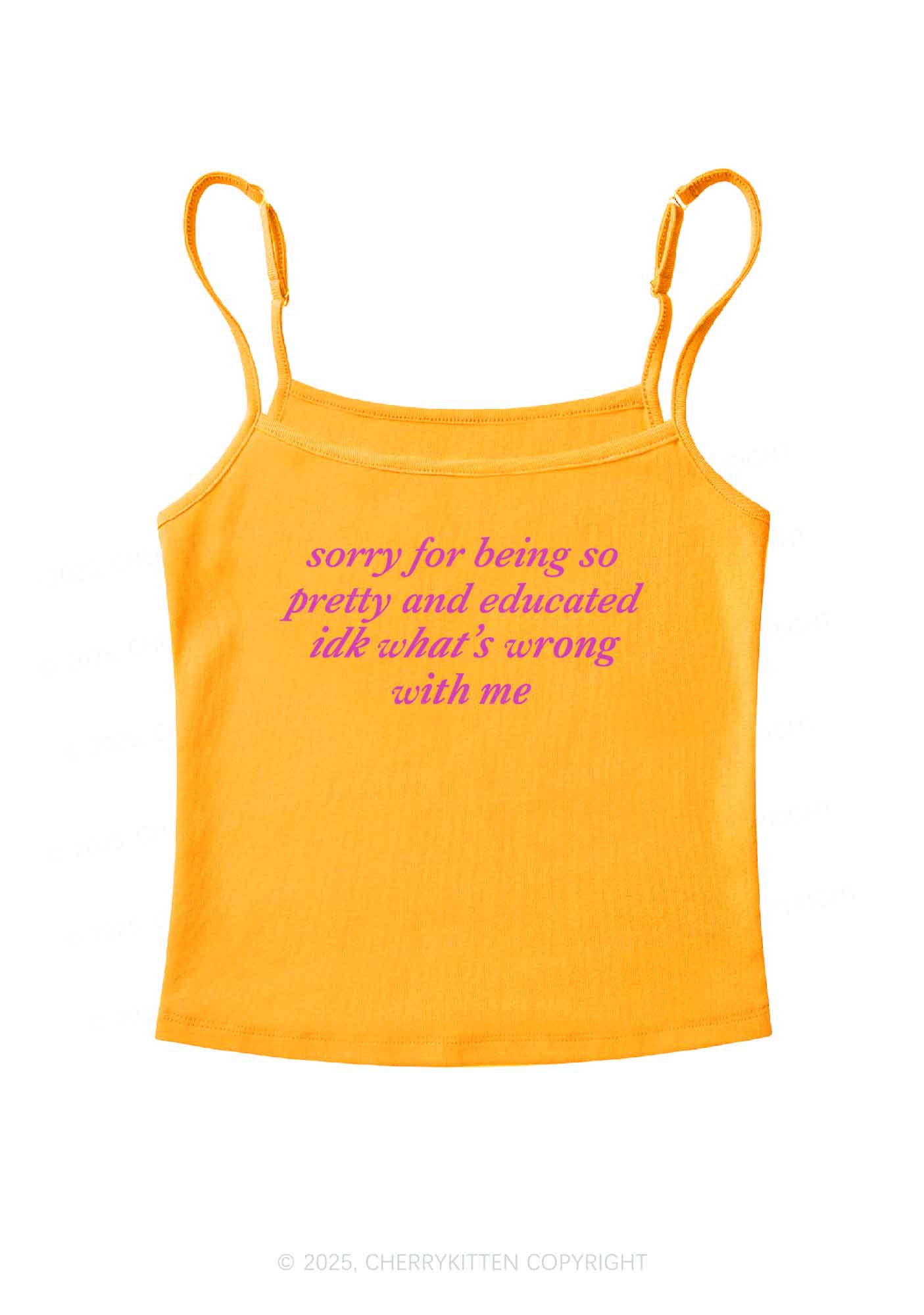 Sorry For Being So Pretty And Educated Y2K Spaghetti Strap Cami Cherrykitten - Image 6