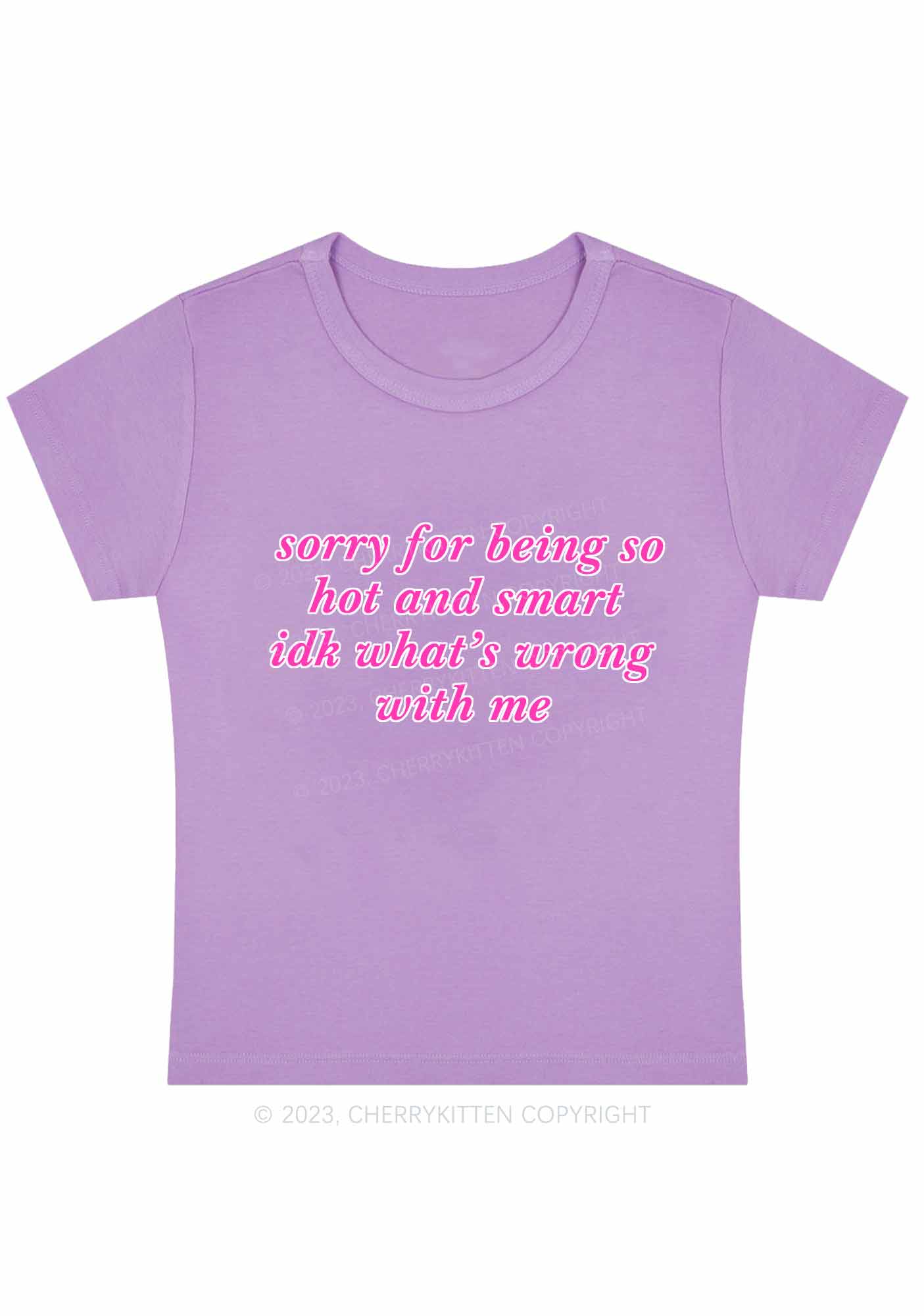 Sorry For Being So Smart Y2K Baby Tee Cherrykitten - Image 11
