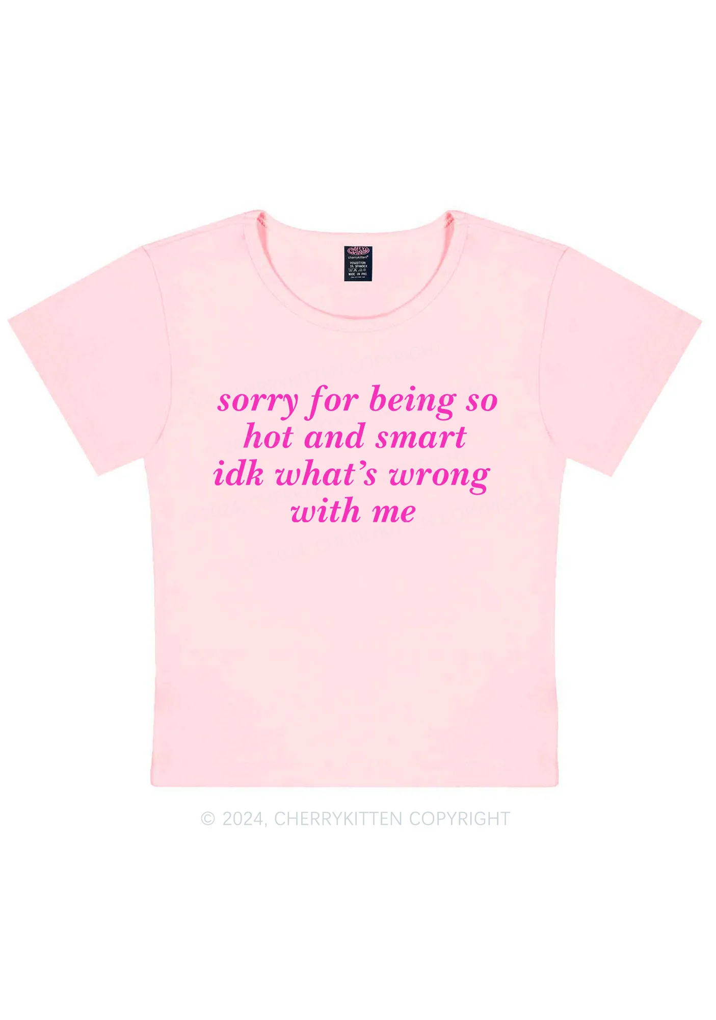 Sorry For Being So Smart Y2K Baby Tee Cherrykitten - Image 12