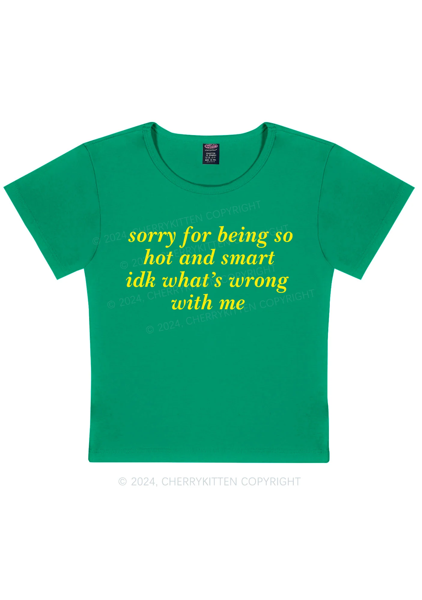 Sorry For Being So Smart Y2K Baby Tee Cherrykitten - Image 13