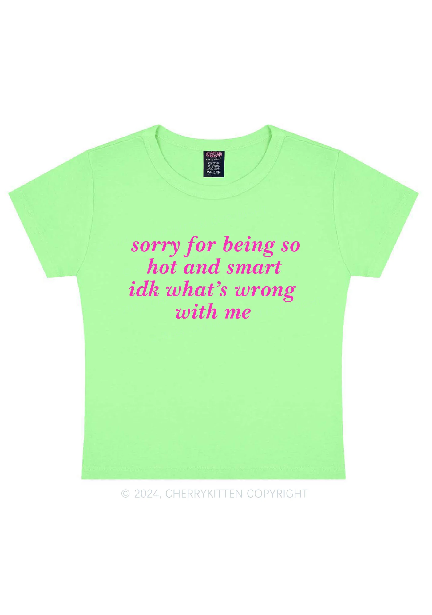 Sorry For Being So Smart Y2K Baby Tee Cherrykitten - Image 14