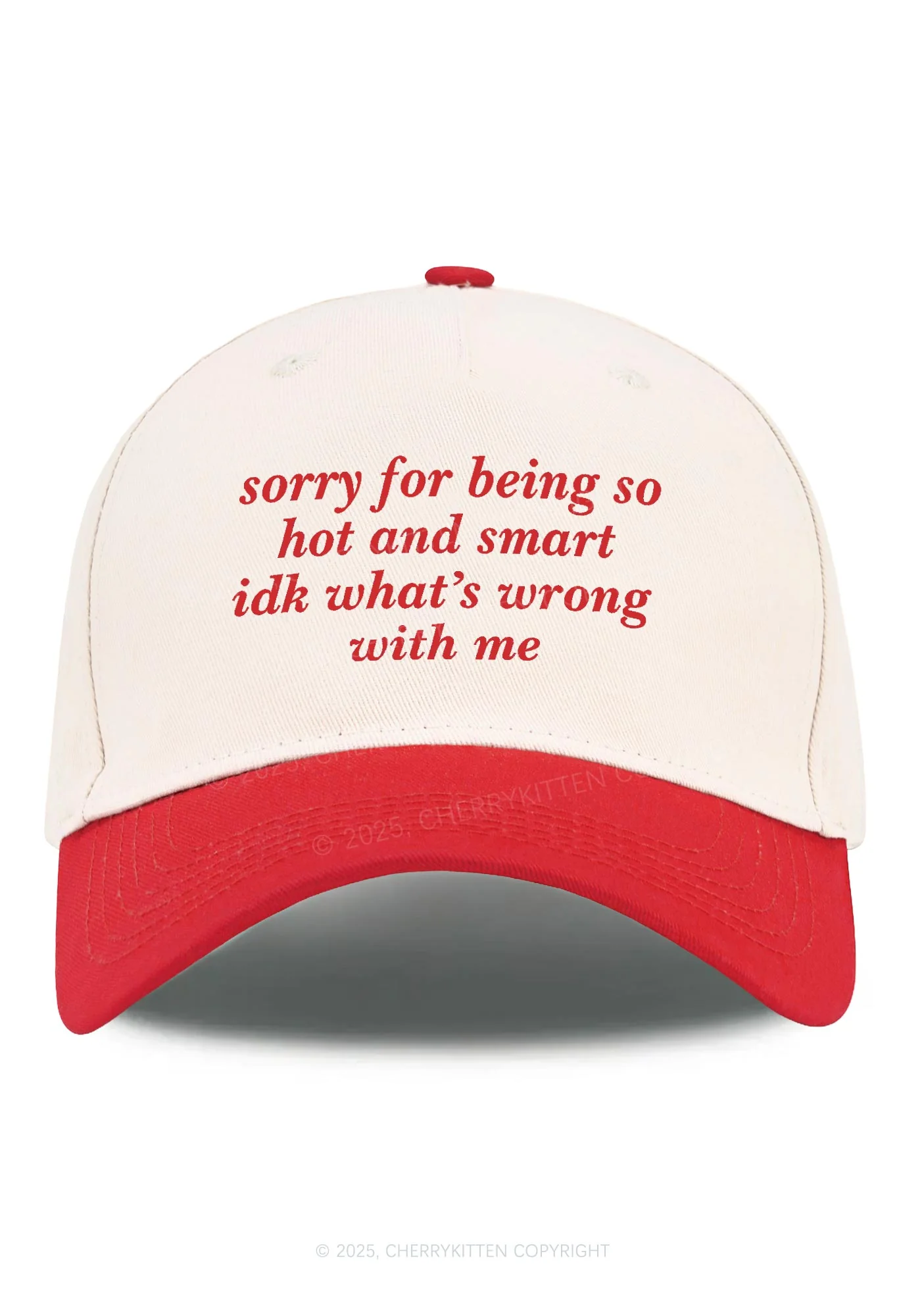 Sorry For Being So Smart Y2K Color Block Baseball Cap Cherrykitten - Image 4