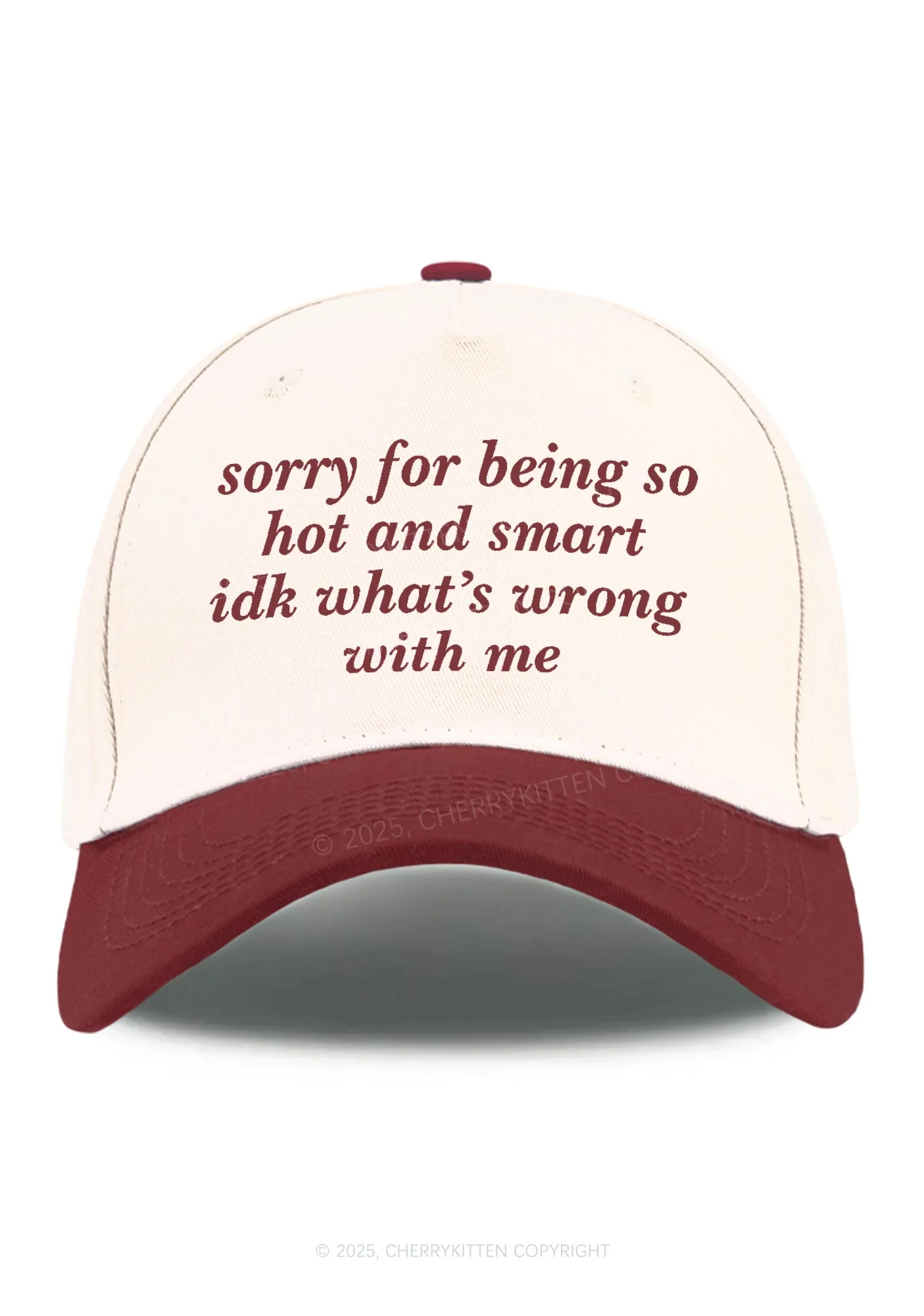 Sorry For Being So Smart Y2K Color Block Baseball Cap Cherrykitten - Image 5