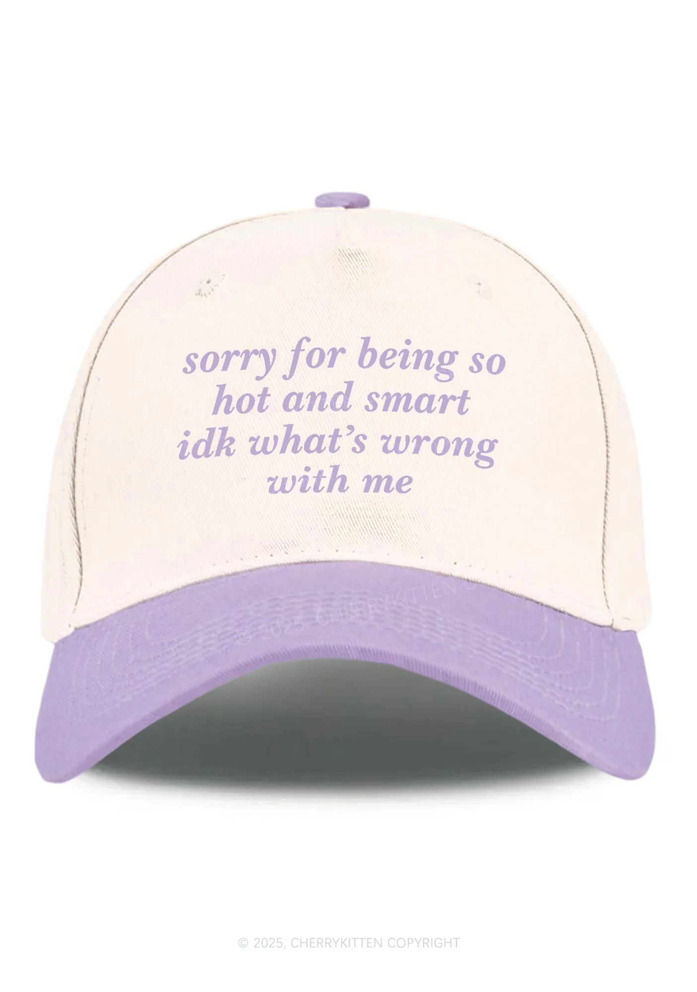 Sorry For Being So Smart Y2K Color Block Baseball Cap Cherrykitten - Image 6