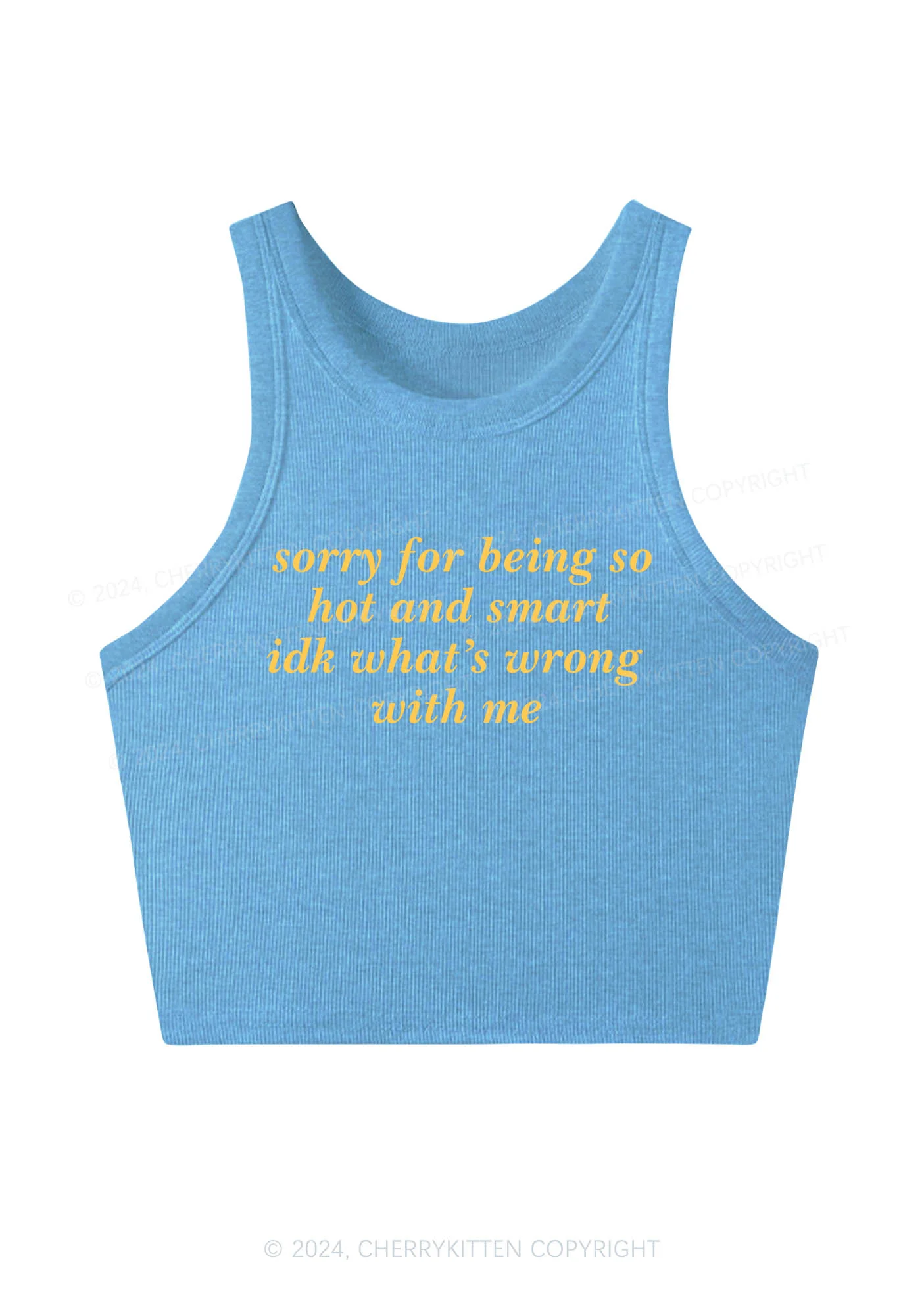 Sorry For Being So Smart Y2K Crop Tank Top Cherrykitten - Image 4