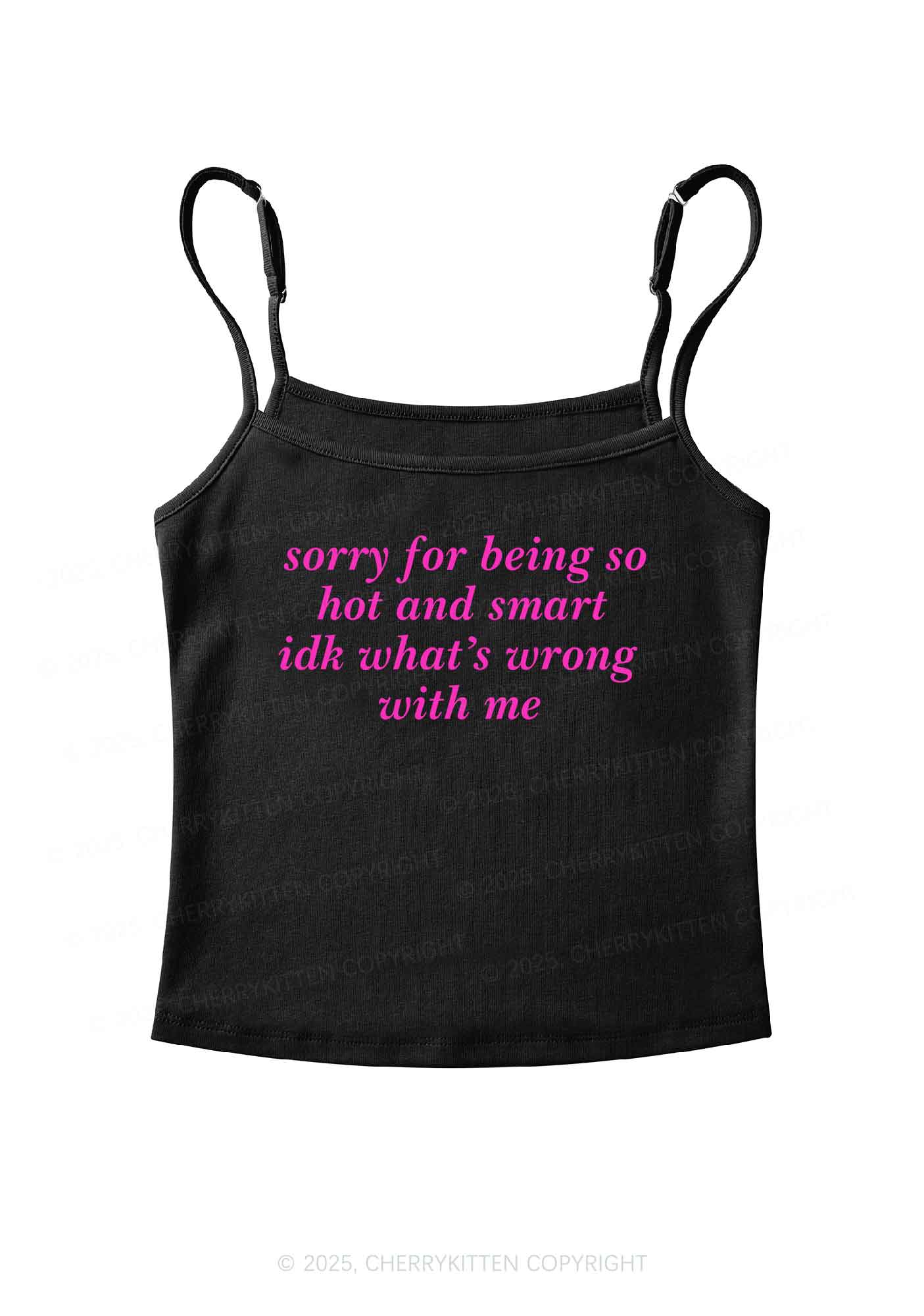 Sorry For Being So Smart  Y2K Spaghetti Strap Cami Cherrykitten - Image 3