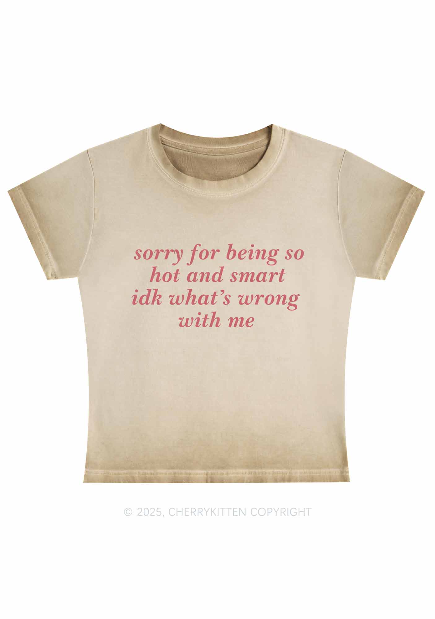 Sorry For Being So Smart Y2K Vintage Classic Tee Cherrykitten - Image 2