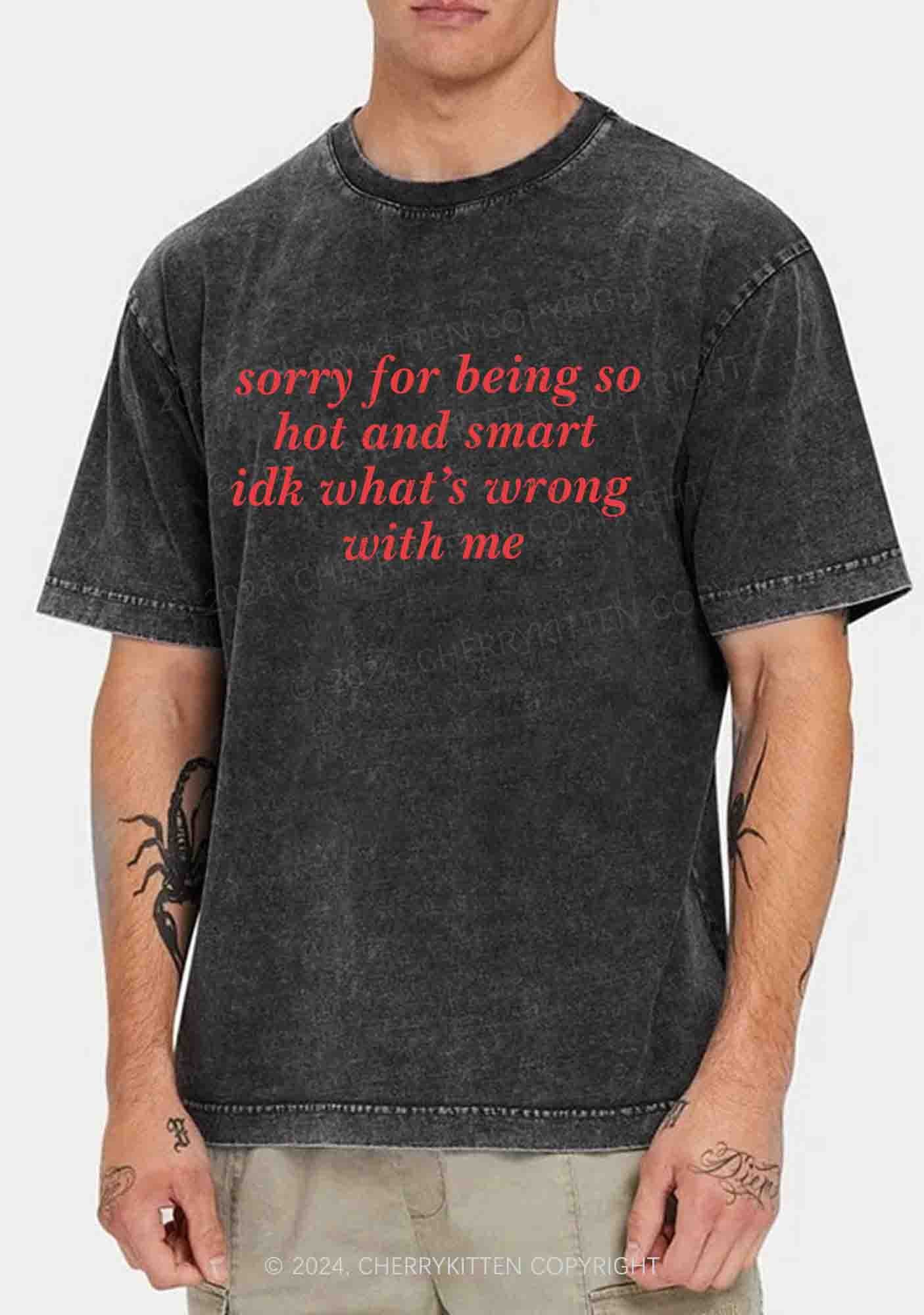 Sorry For Being So Smart Y2K Washed Tee Cherrykitten - Image 2