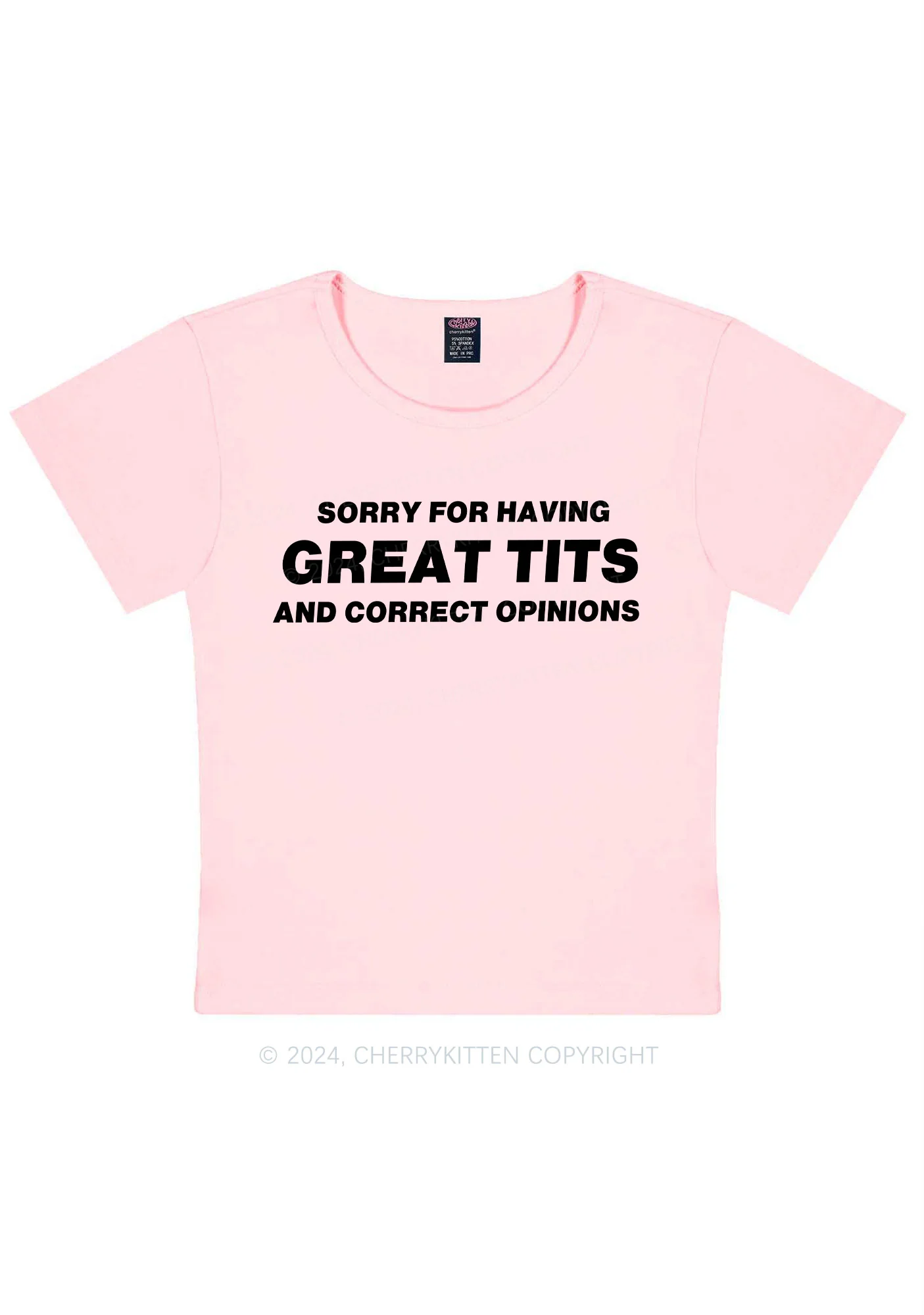 Sorry For Having Correct Opinions Y2K Baby Tee - Image 12