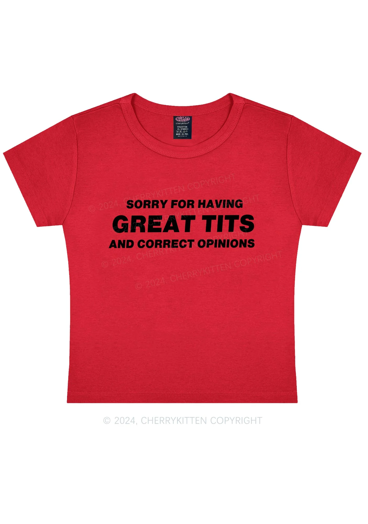 Sorry For Having Correct Opinions Y2K Baby Tee - Image 4