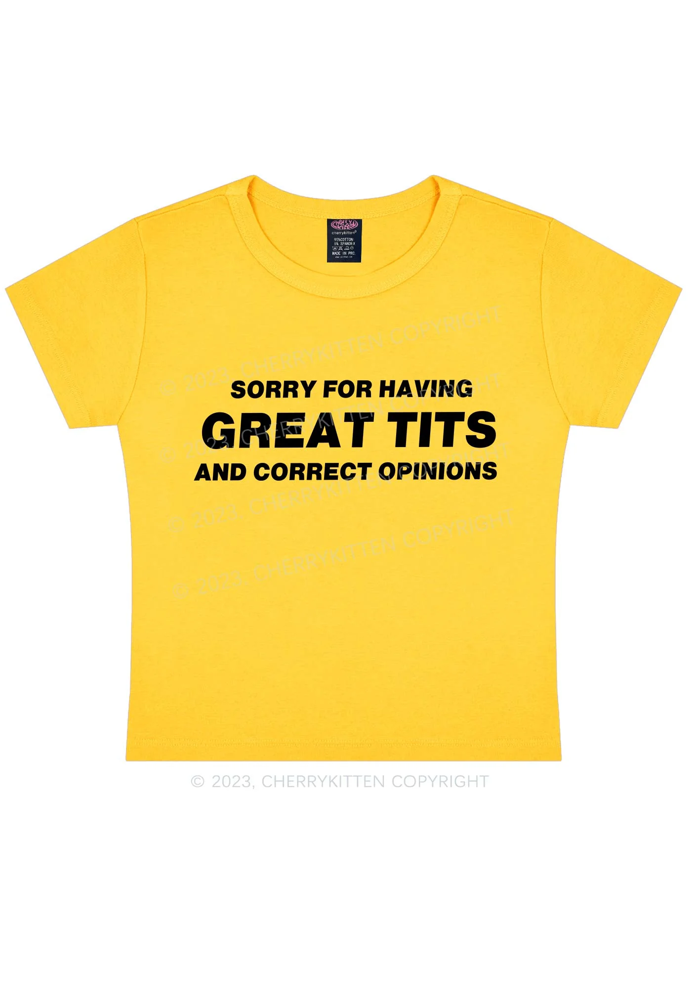 Sorry For Having Correct Opinions Y2K Baby Tee - Image 6