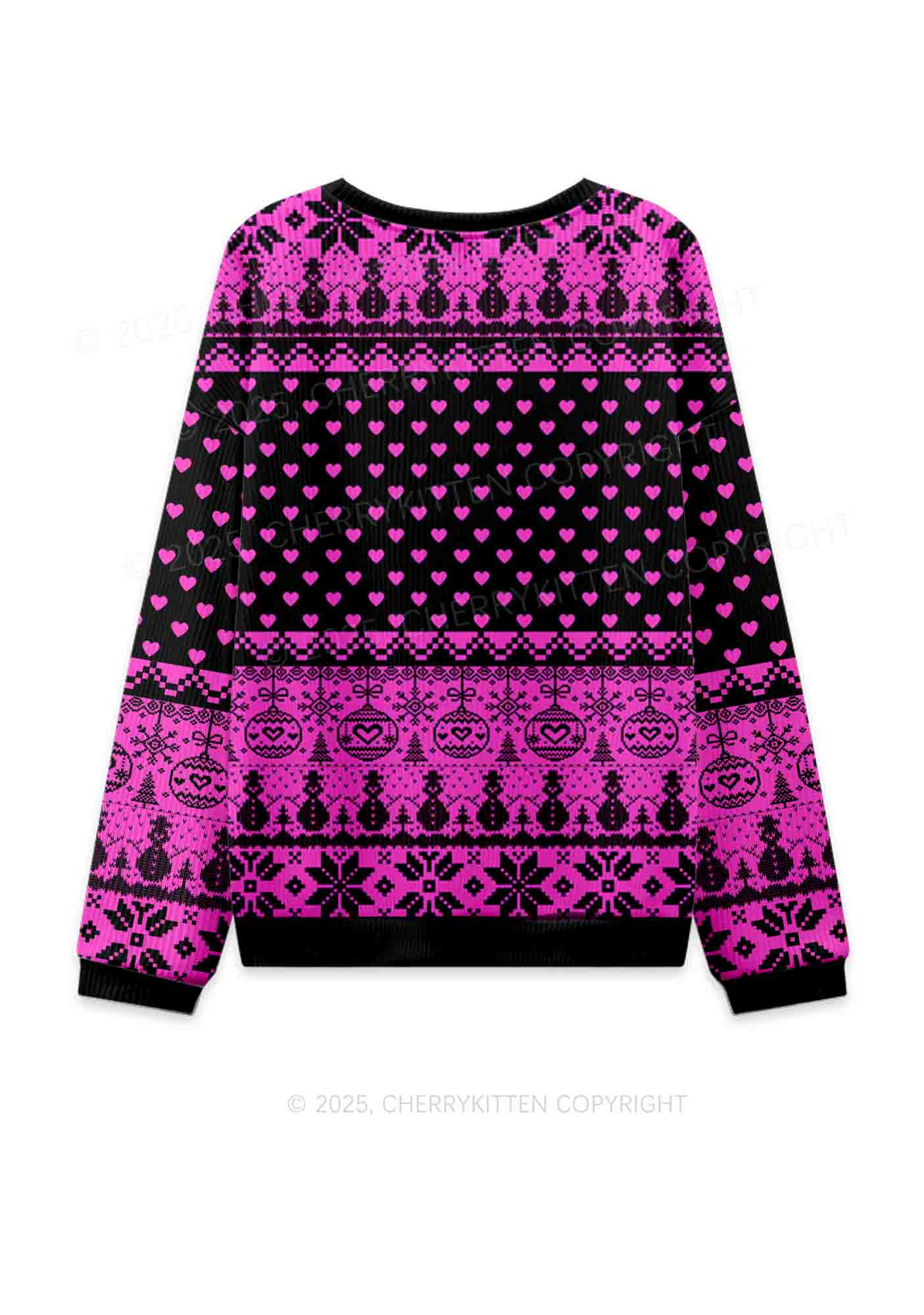 Sorry For Having Correct Opinions Y2K Christmas Knit Sweatshirt Cherrykitten - Image 2
