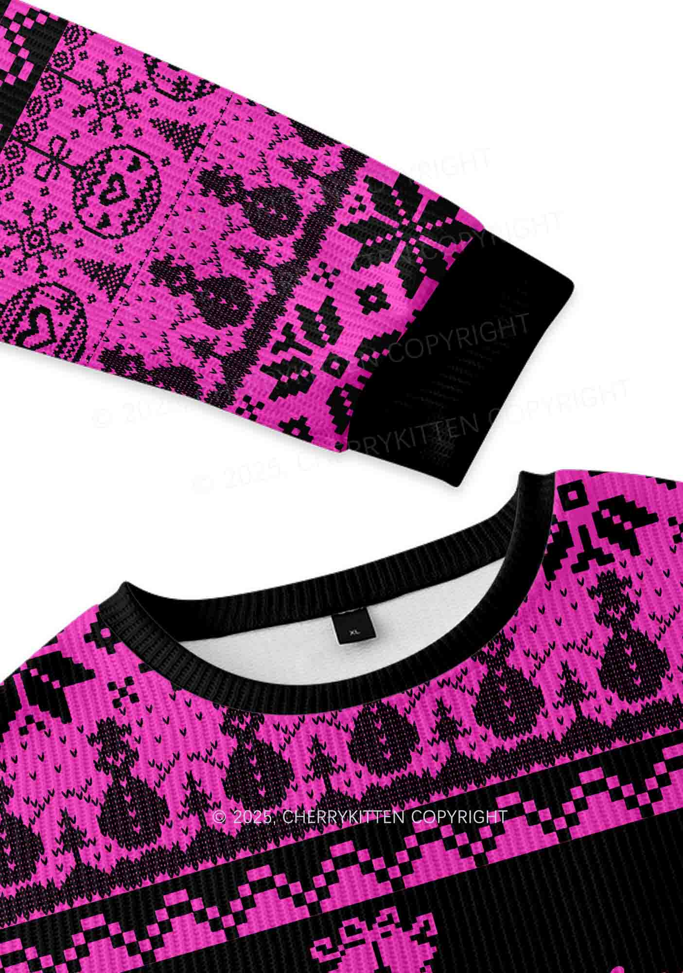 Sorry For Having Correct Opinions Y2K Christmas Knit Sweatshirt Cherrykitten - Image 3