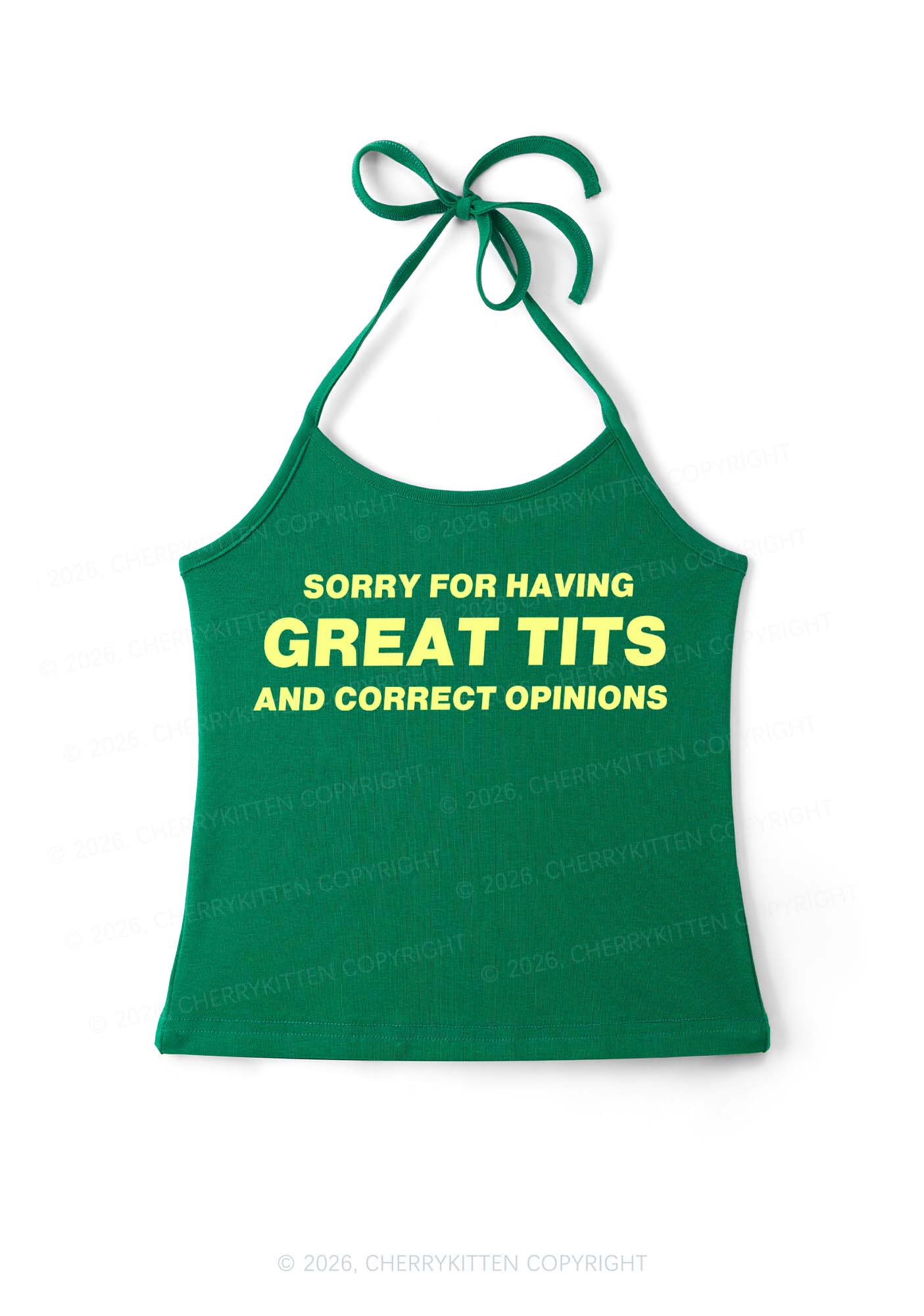 Sorry For Having Correct Opinions Y2K Halter Neck Cami Cherrykitten - Image 6