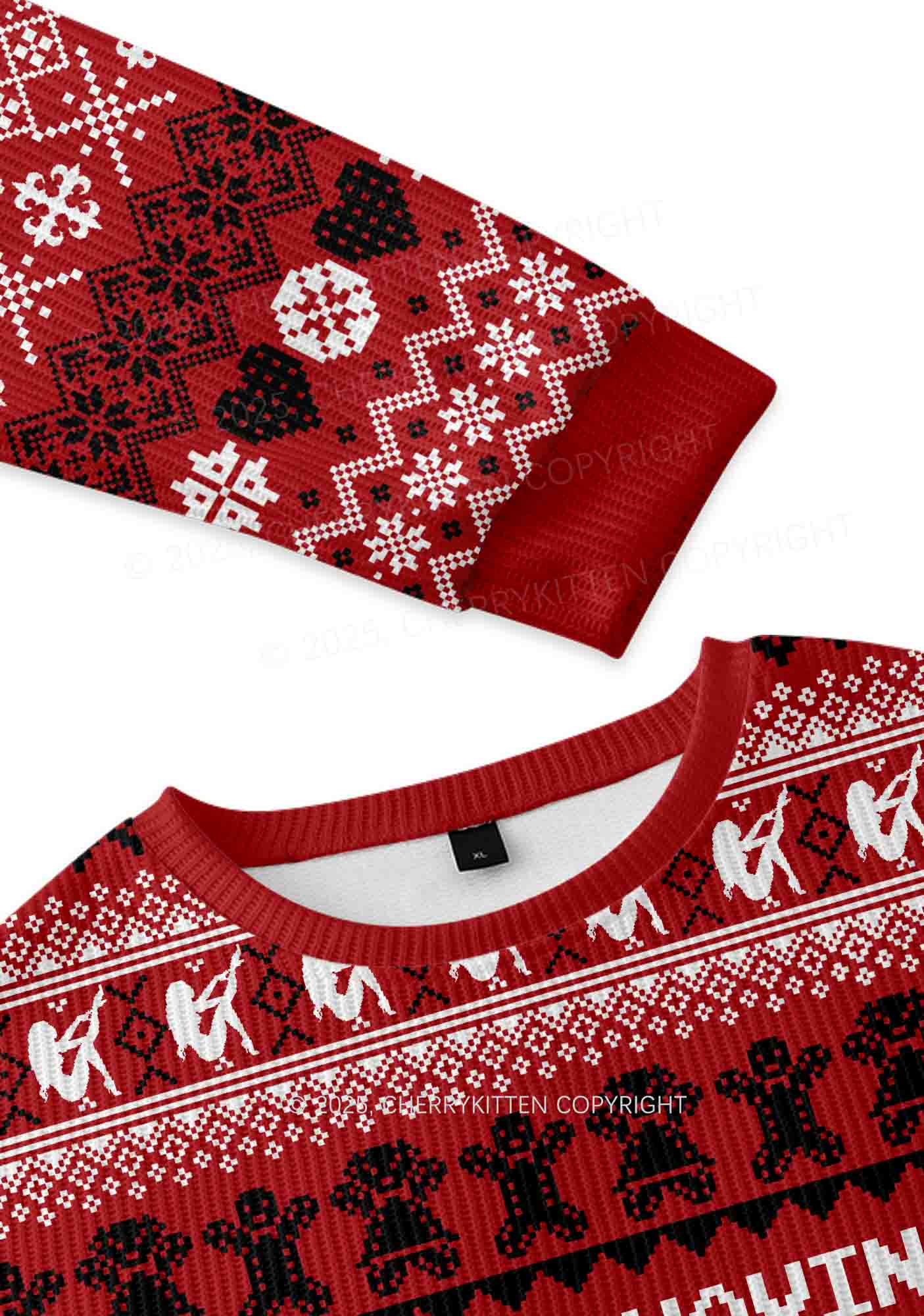 Sorry For Having Correct Opinions Y2K Christmas Knit Sweatshirt Cherrykitten - Image 3