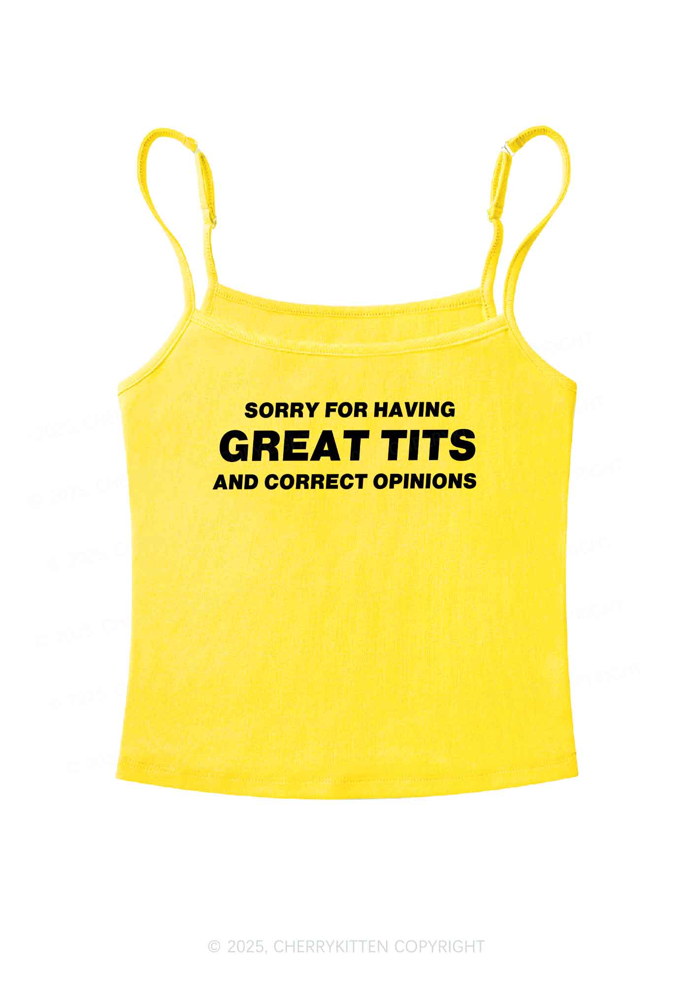 Sorry For Having Correct Opinions Y2K Spaghetti Strap Cami Cherrykitten - Image 5