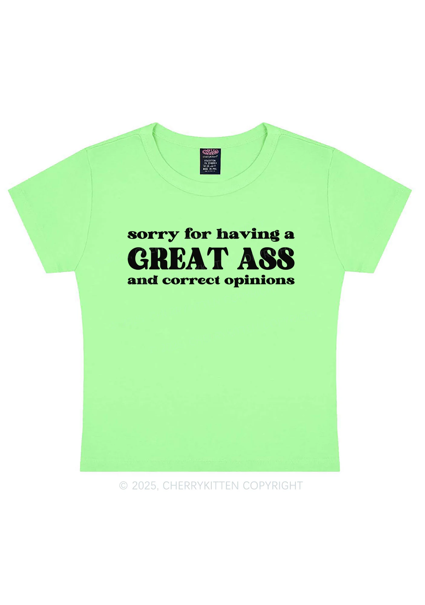 Sorry For Having Great Axx Y2K Baby Tee Cherrykitten - Image 12