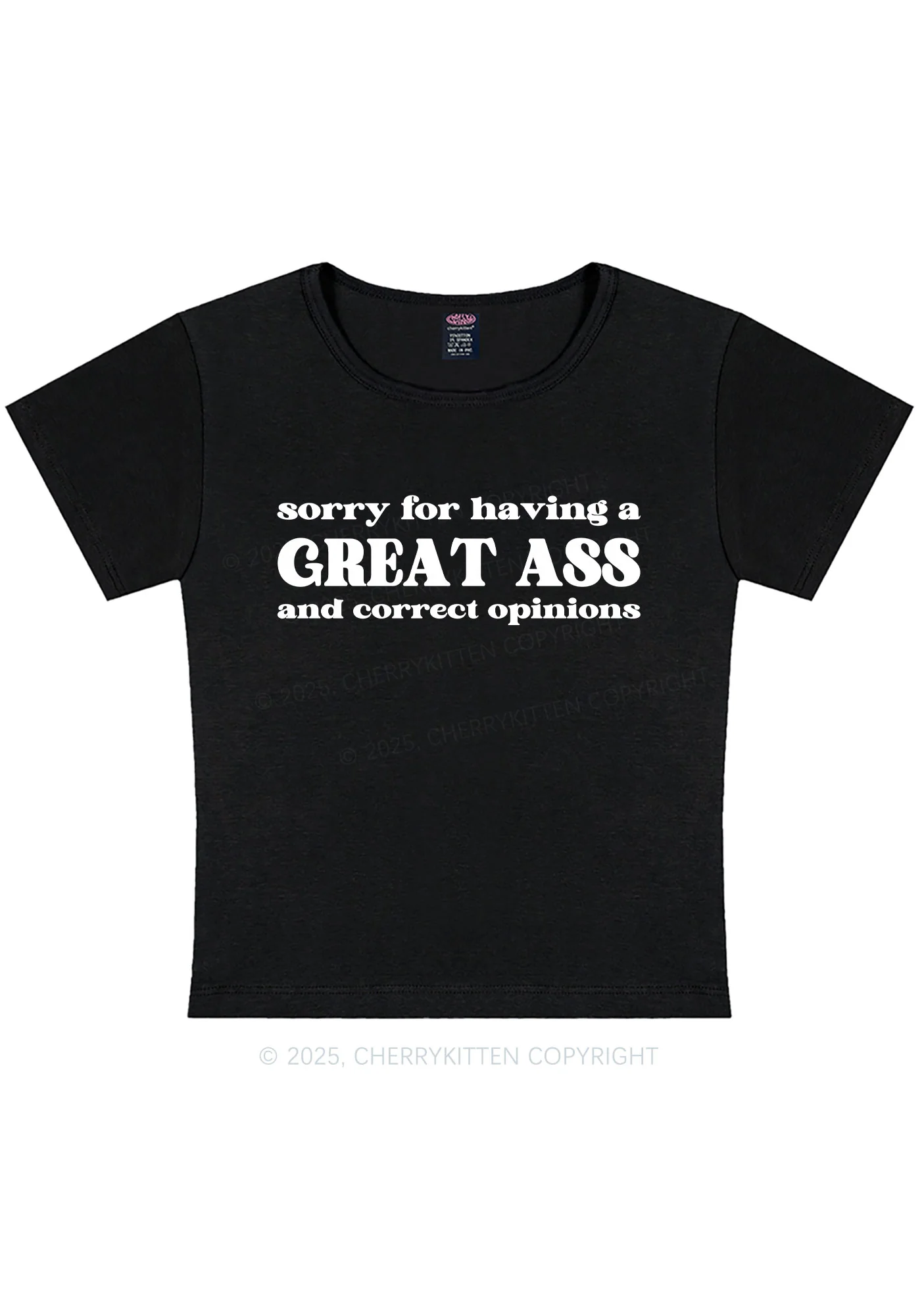 Sorry For Having Great Axx Y2K Baby Tee Cherrykitten - Image 5