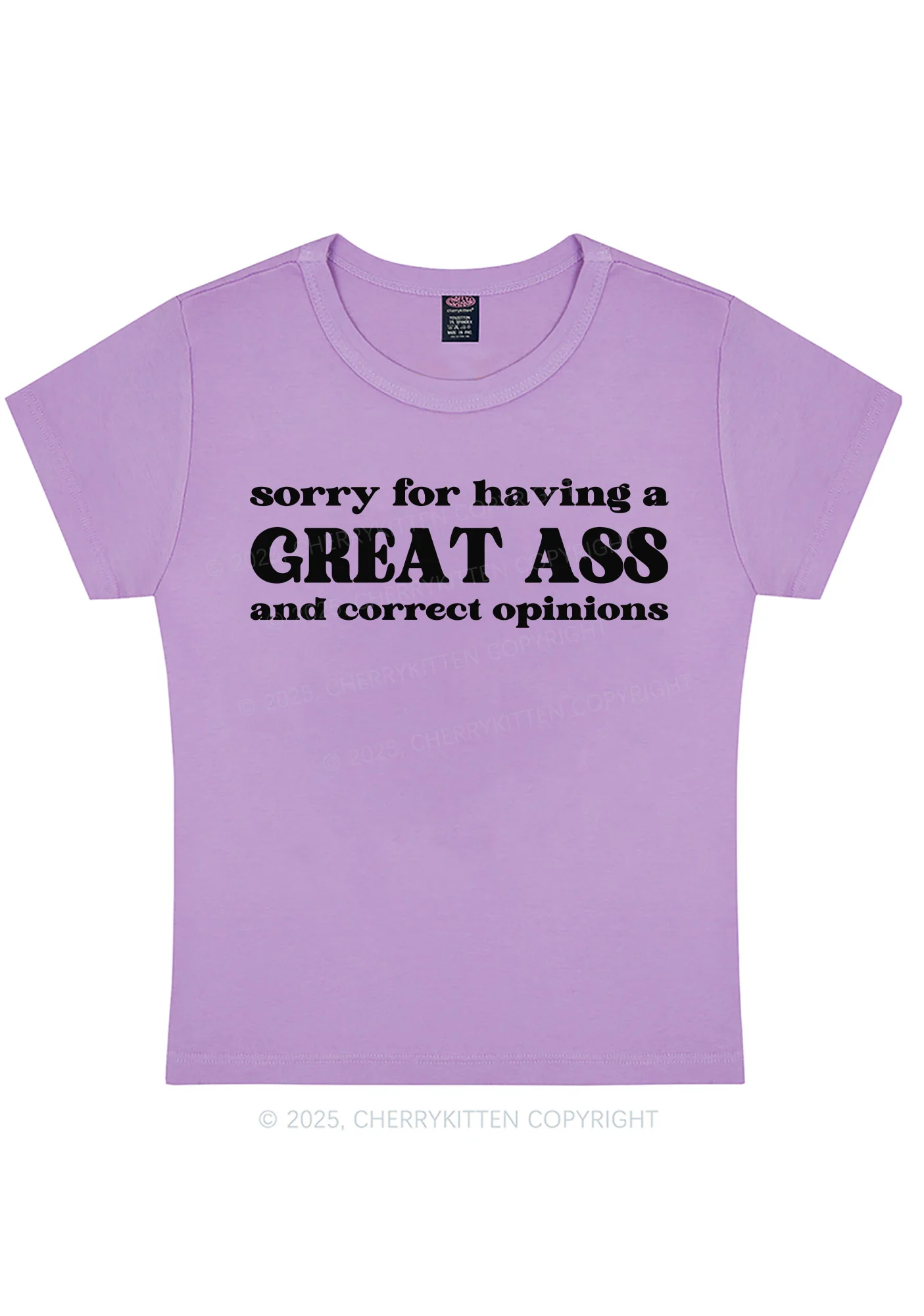 Sorry For Having Great Axx Y2K Baby Tee Cherrykitten - Image 6