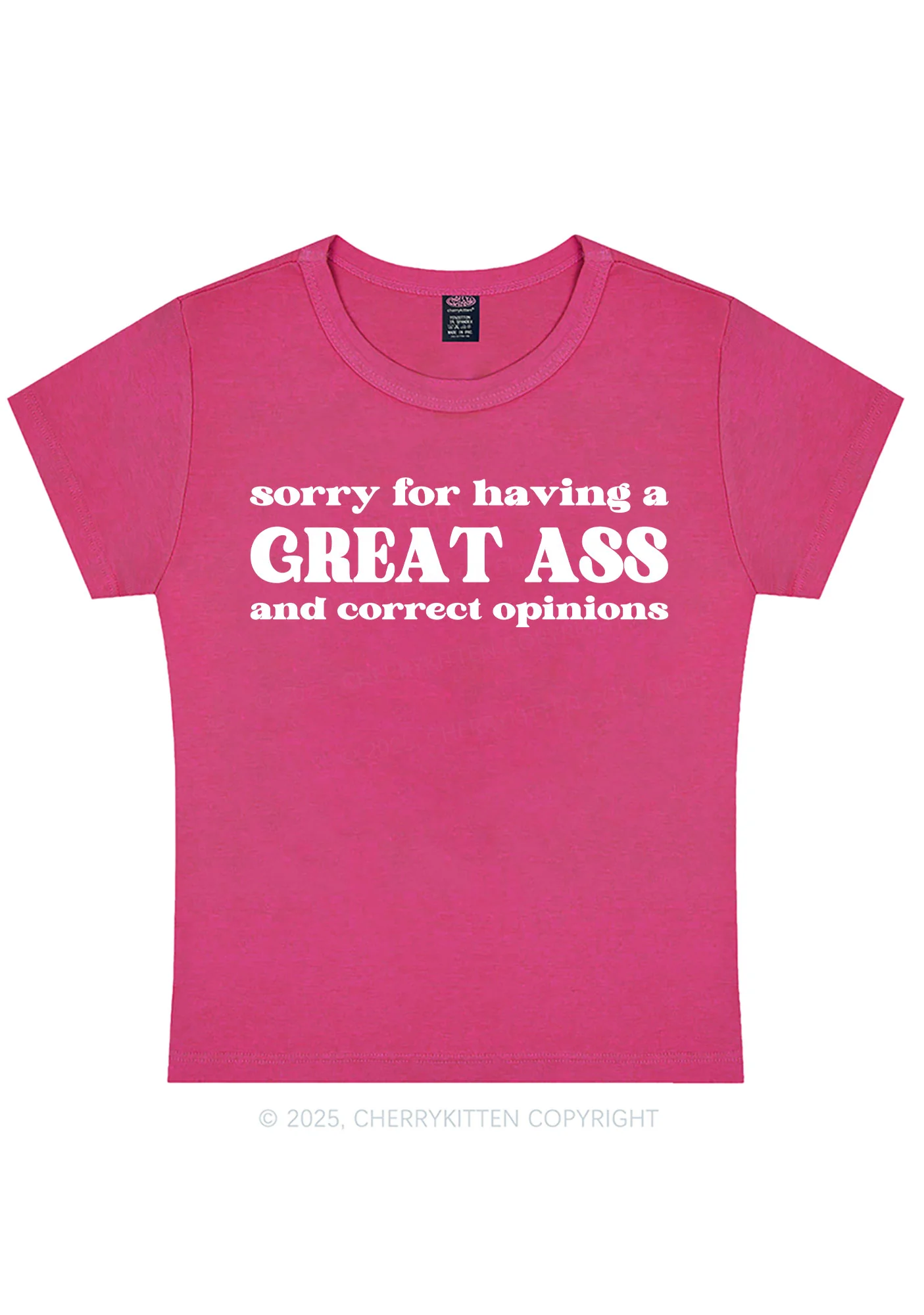 Sorry For Having Great Axx Y2K Baby Tee Cherrykitten - Image 7