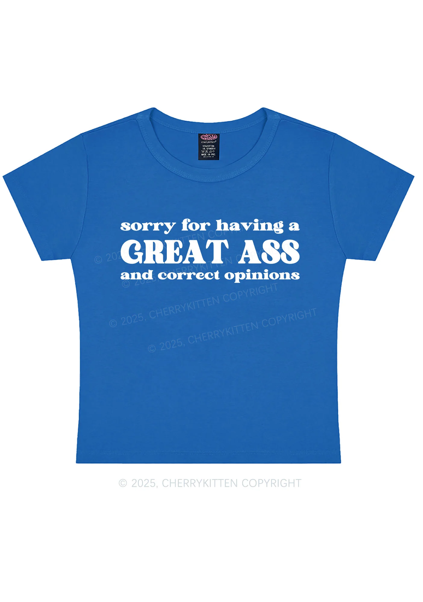 Sorry For Having Great Axx Y2K Baby Tee Cherrykitten - Image 9