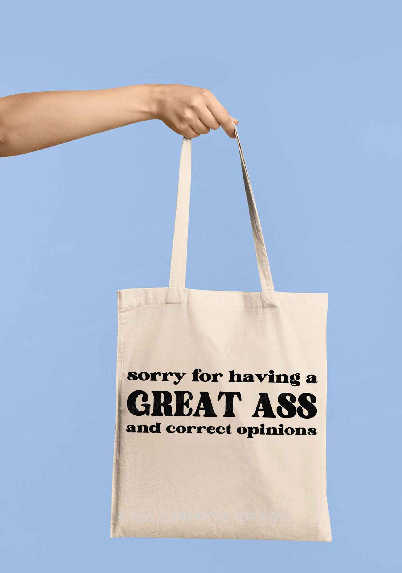 Sorry For Having Great Axx Y2K Canvas Tote Bag Cherrykitten - Image 2
