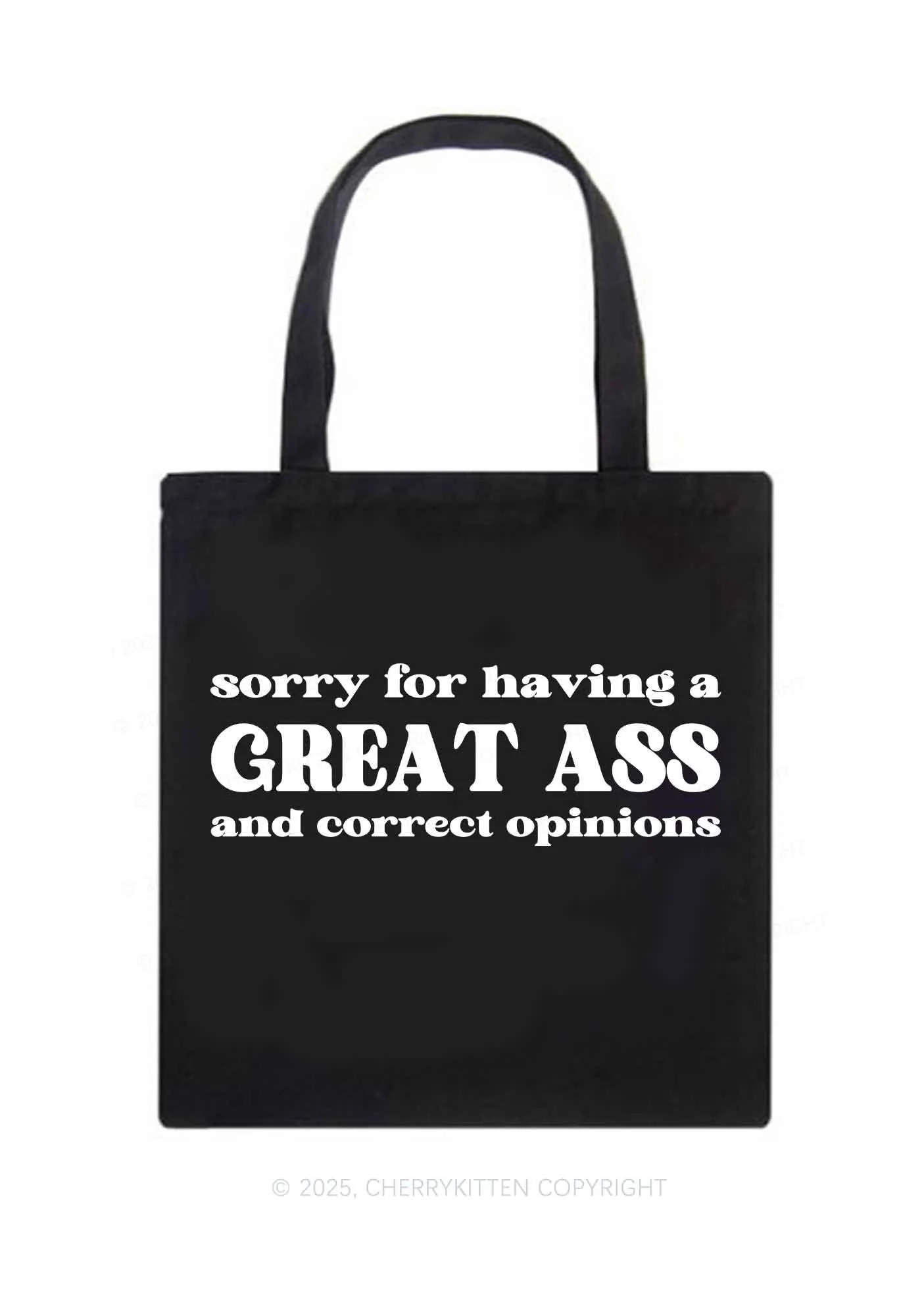 Sorry For Having Great Axx Y2K Canvas Tote Bag Cherrykitten - Image 3
