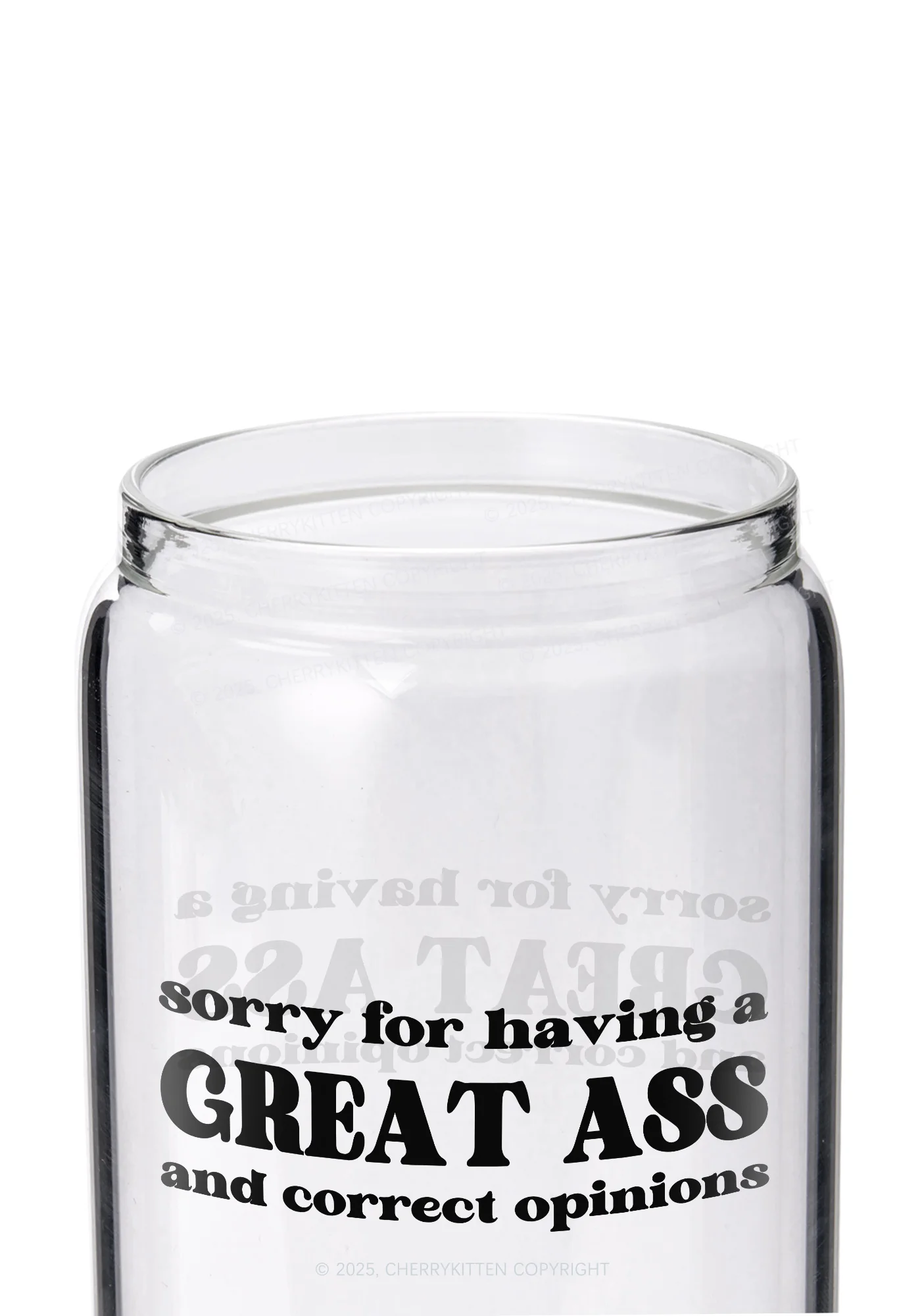 Sorry For Having Great Axx Y2K Printed Glass Cup Cherrykitten - Image 2