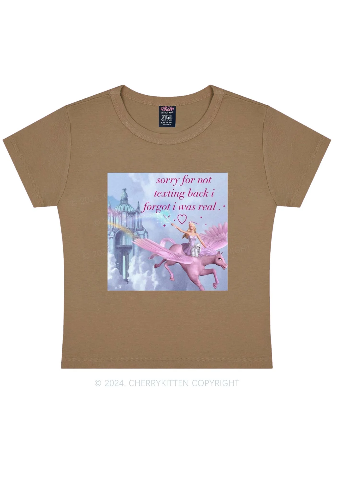 Sorry For Not Texting Back Y2K Baby Tee Cherrykitten - Image 10
