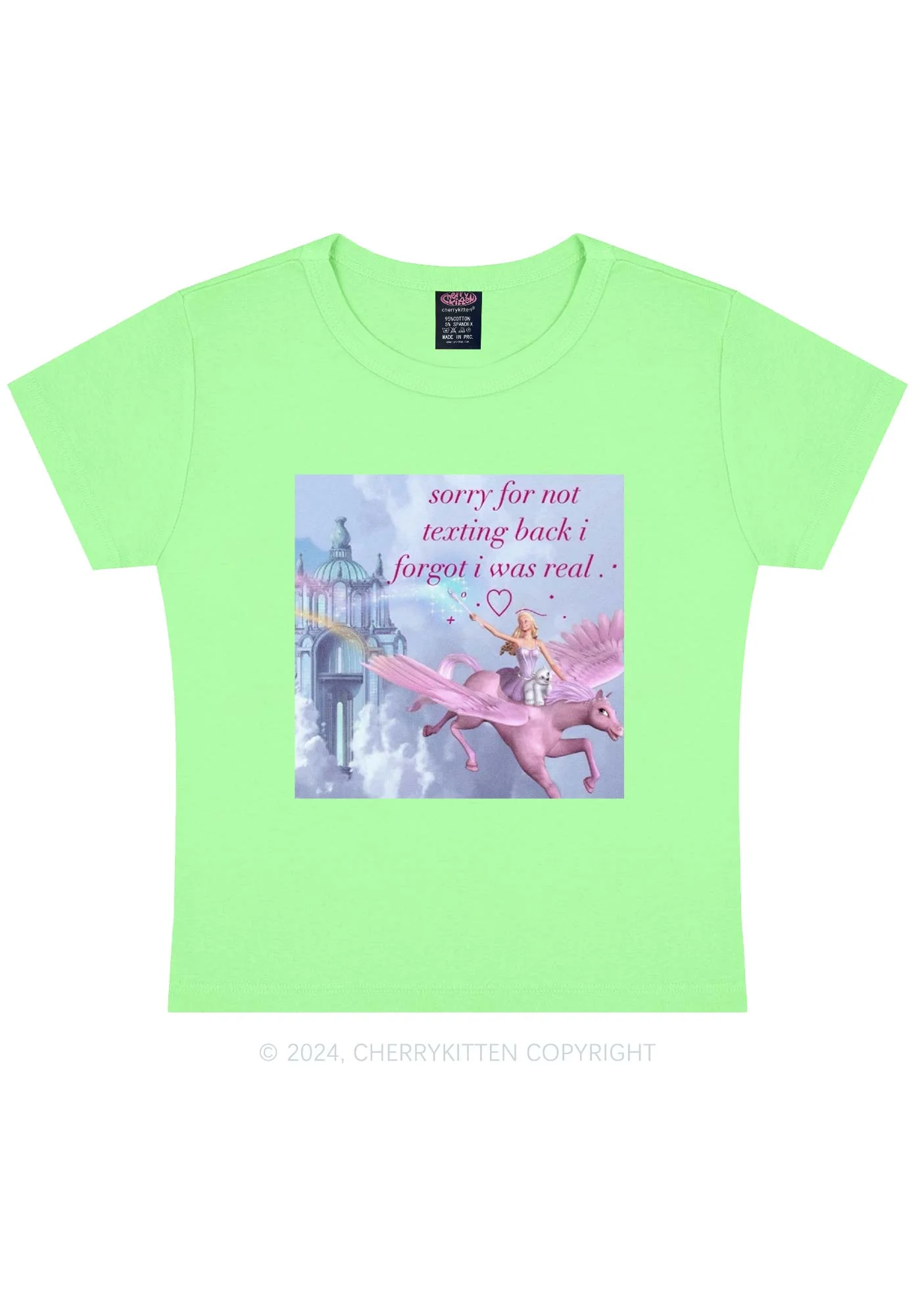 Sorry For Not Texting Back Y2K Baby Tee Cherrykitten - Image 11