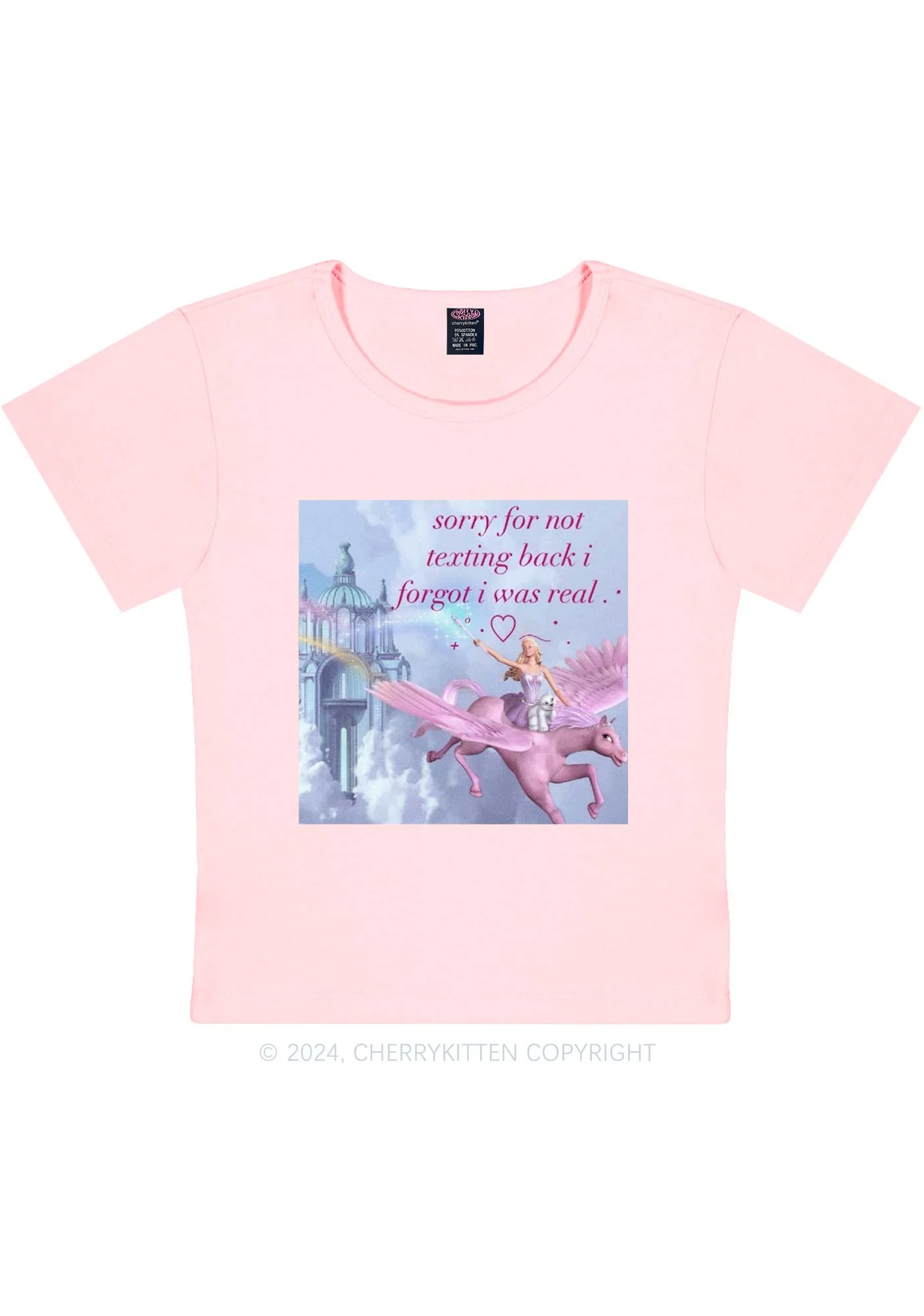 Sorry For Not Texting Back Y2K Baby Tee Cherrykitten - Image 5