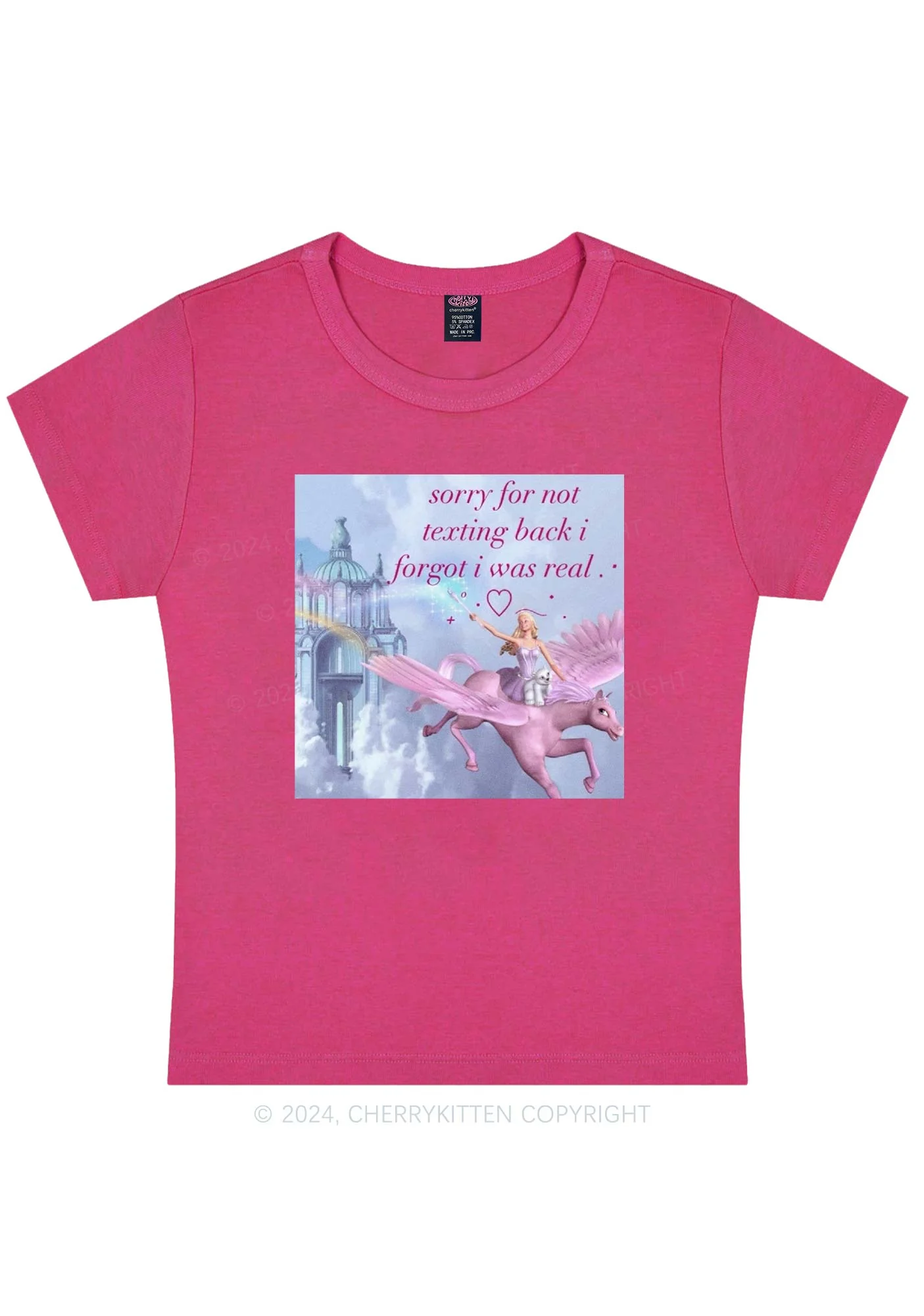 Sorry For Not Texting Back Y2K Baby Tee Cherrykitten - Image 6