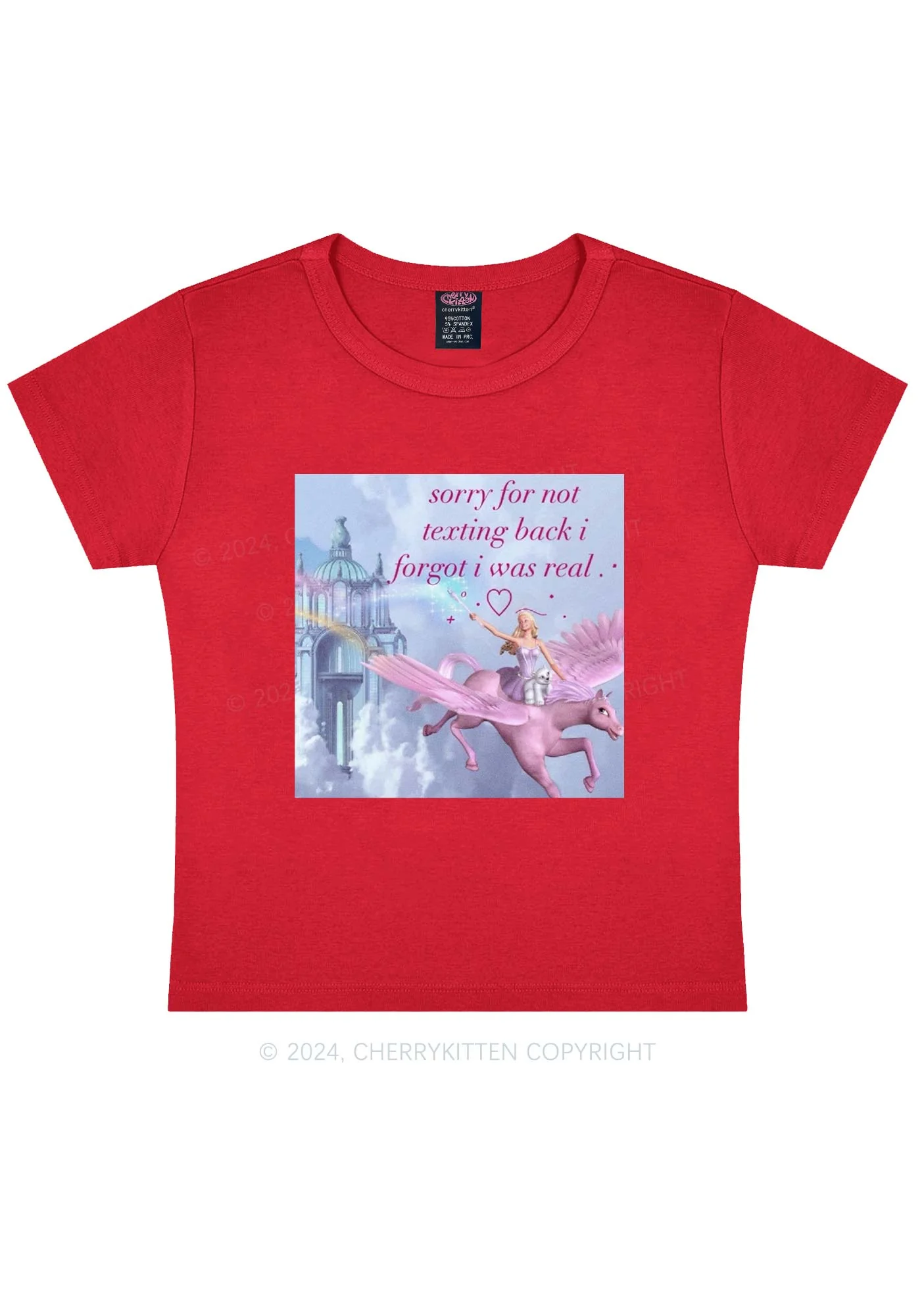 Sorry For Not Texting Back Y2K Baby Tee Cherrykitten - Image 7