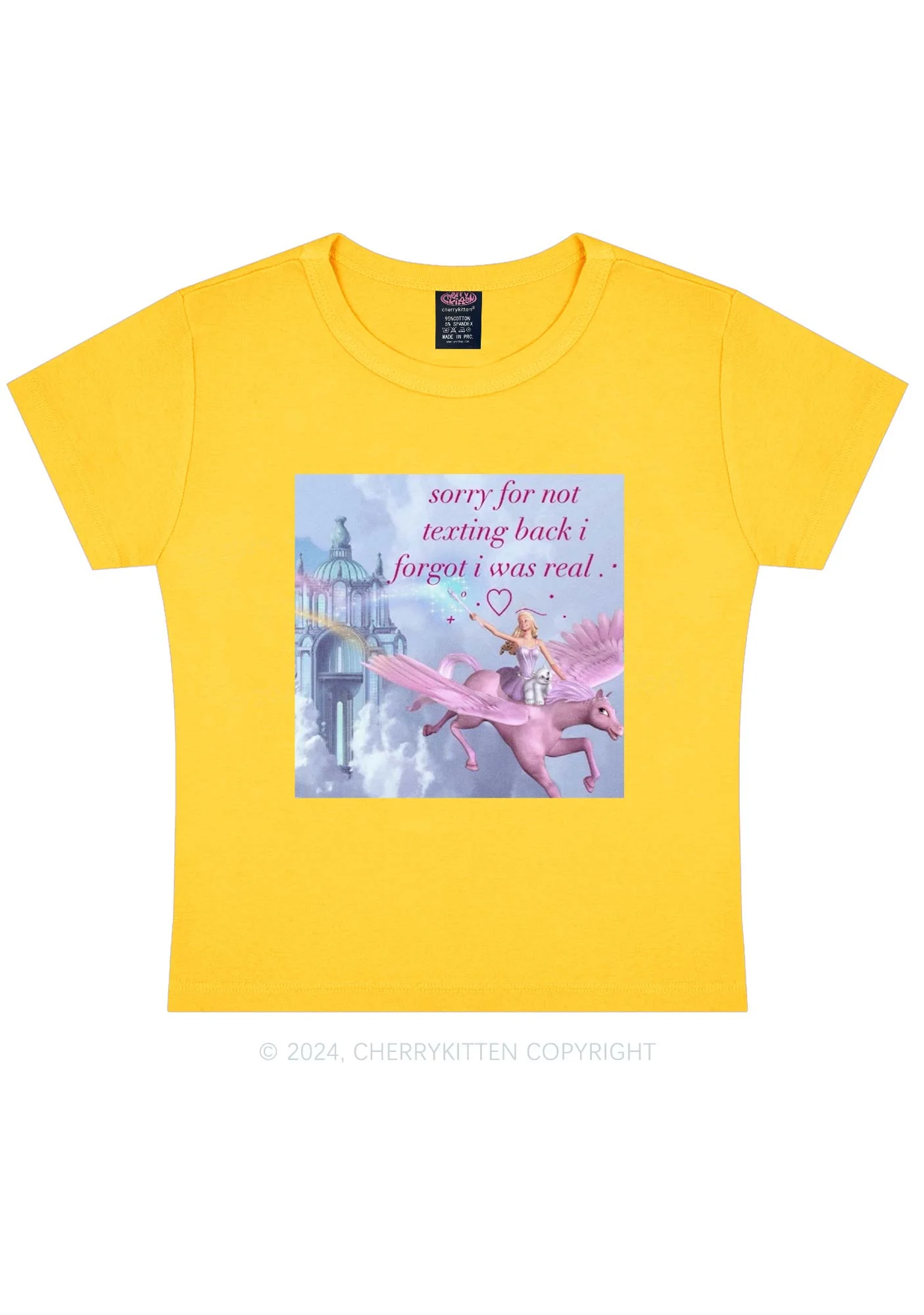 Sorry For Not Texting Back Y2K Baby Tee Cherrykitten - Image 8